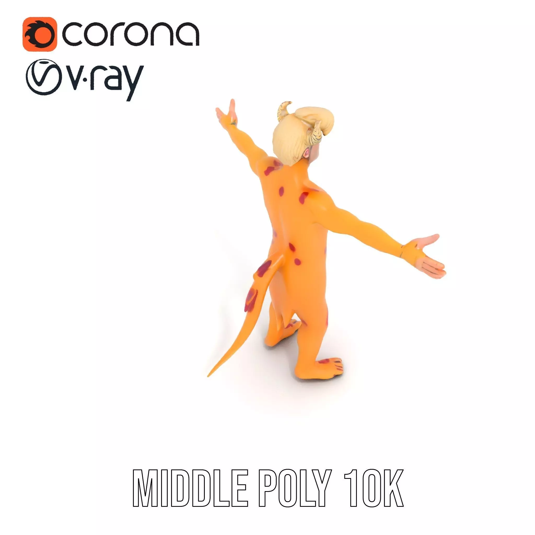 Colorful Horned Creature Model Pack Low-poly 3D model_15