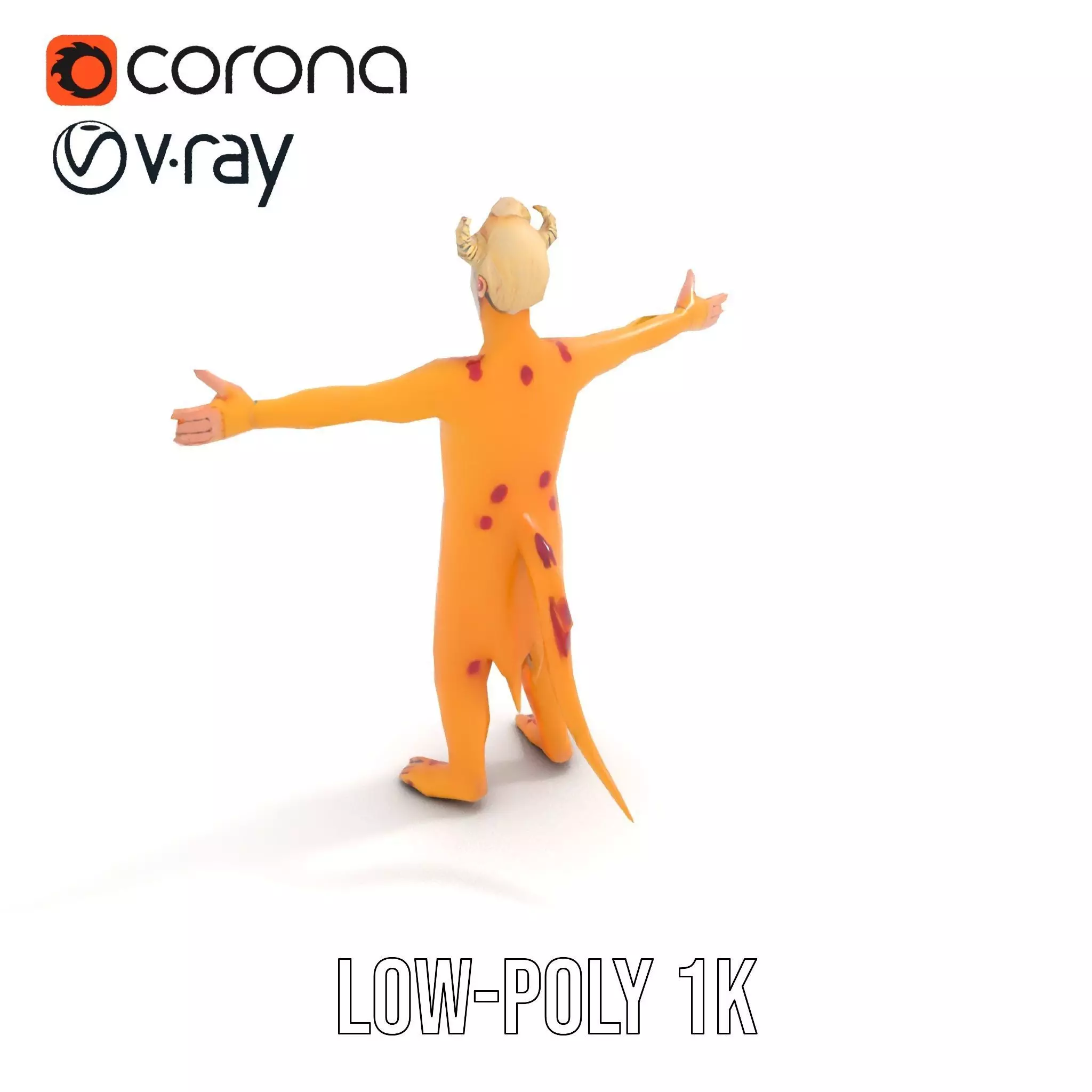 Colorful Horned Creature Model Pack Low-poly 3D model_11