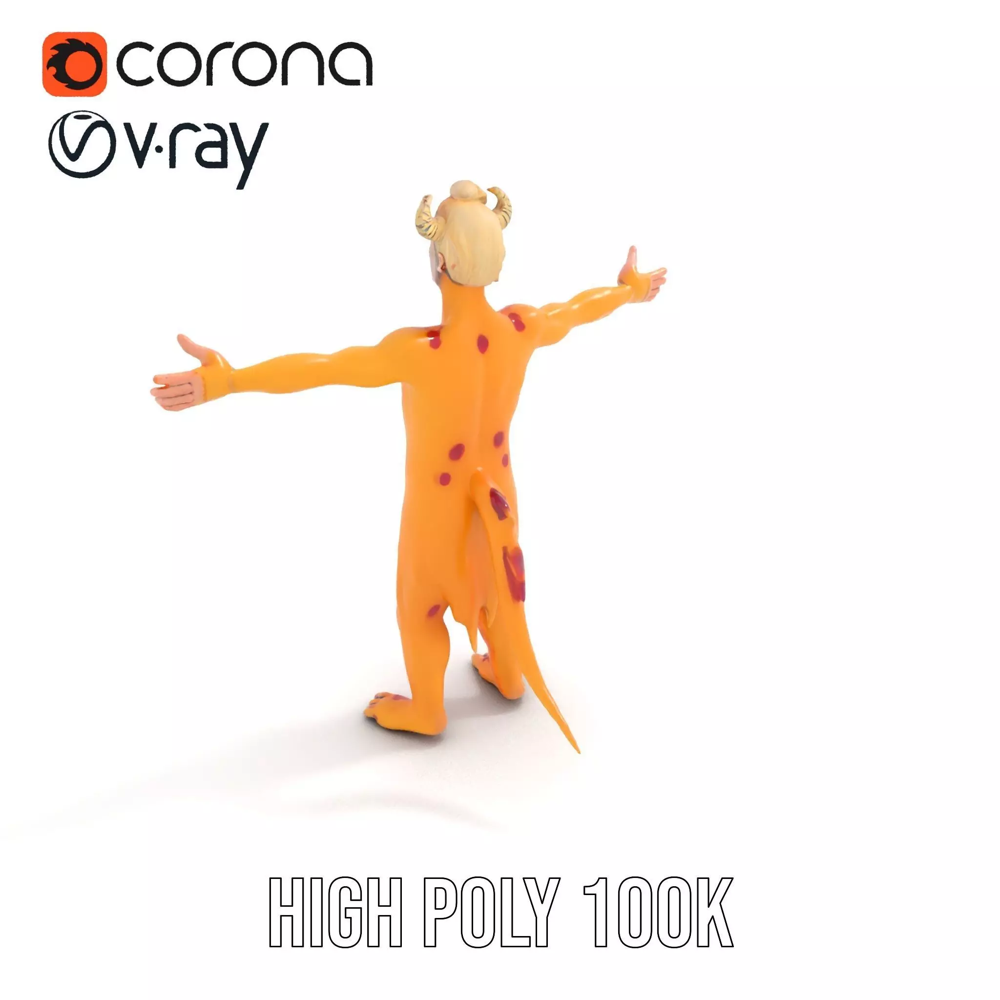 Colorful Horned Creature Model Pack Low-poly 3D model_17