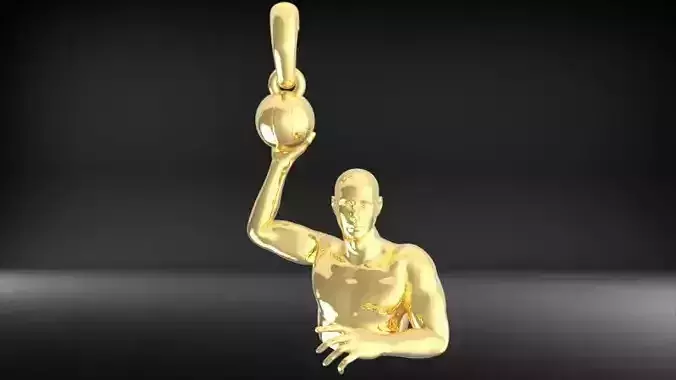 Volleyball player pendant 3D print model