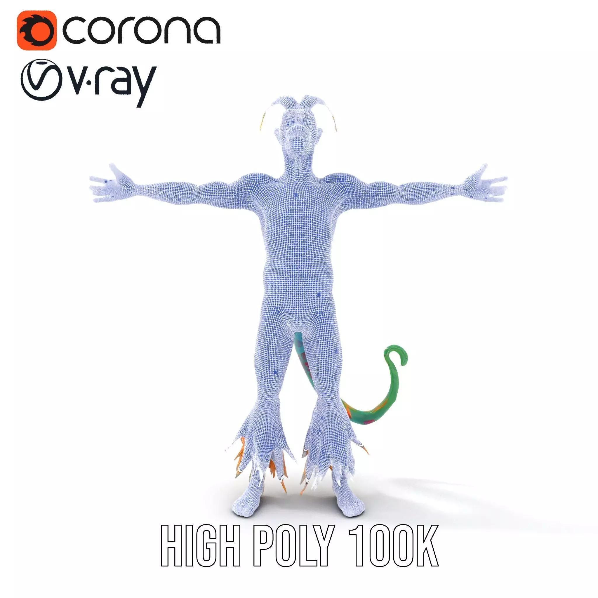 Colorful Cartoon Creature Model Pack with Textured Fur Low-poly 3D model_31