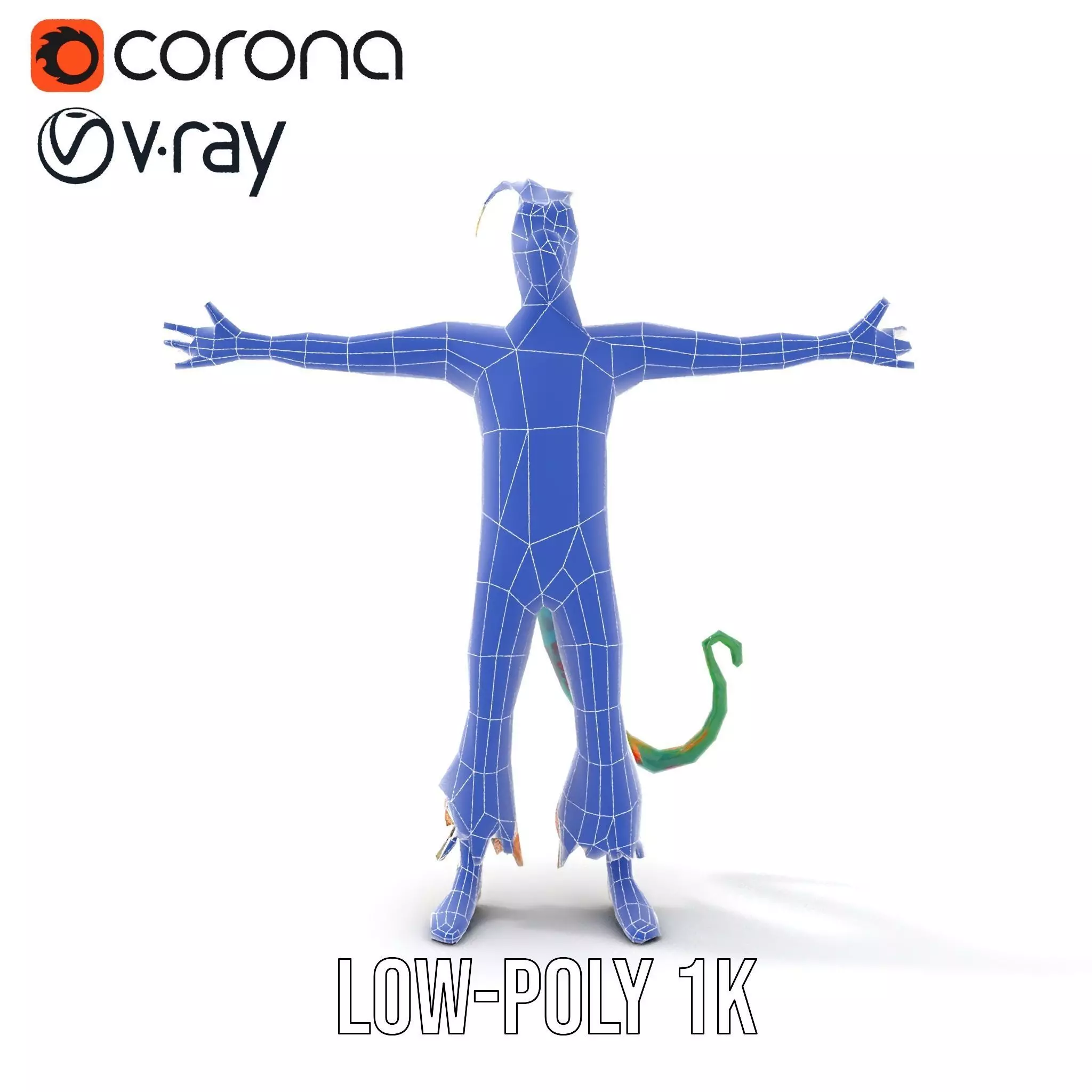 Colorful Cartoon Creature Model Pack with Textured Fur Low-poly 3D model_16