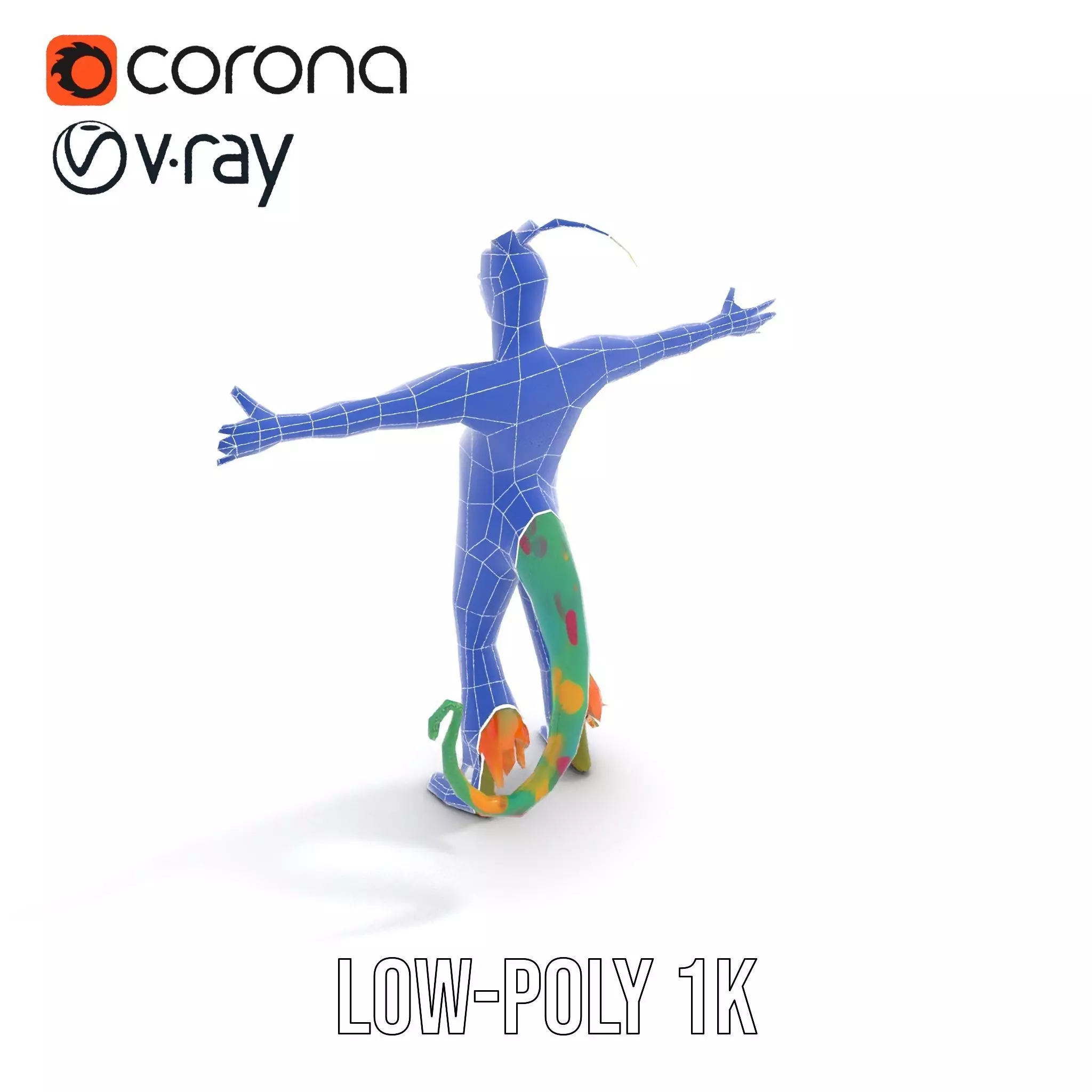 Colorful Cartoon Creature Model Pack with Textured Fur Low-poly 3D model_25