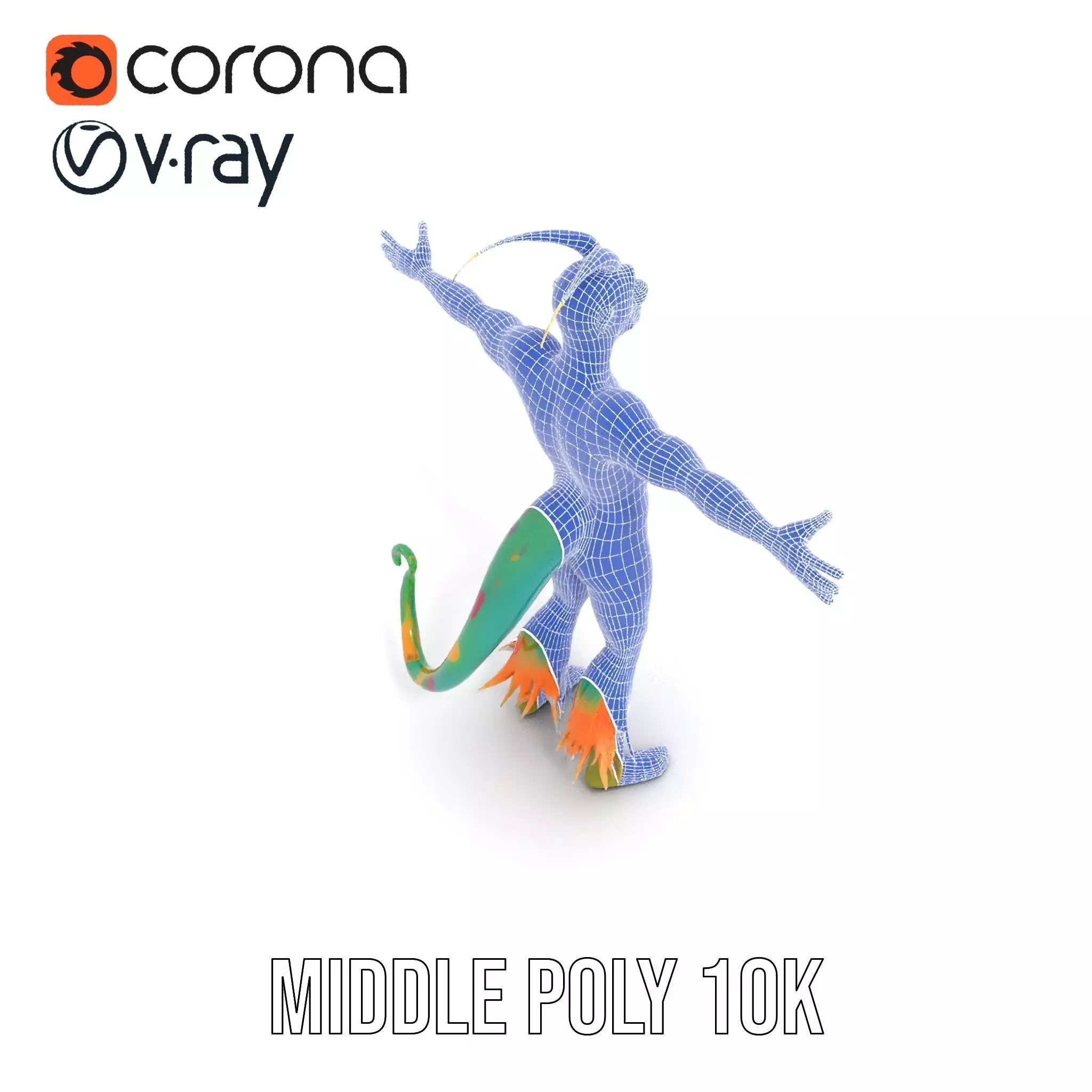 Colorful Cartoon Creature Model Pack with Textured Fur Low-poly 3D model_21