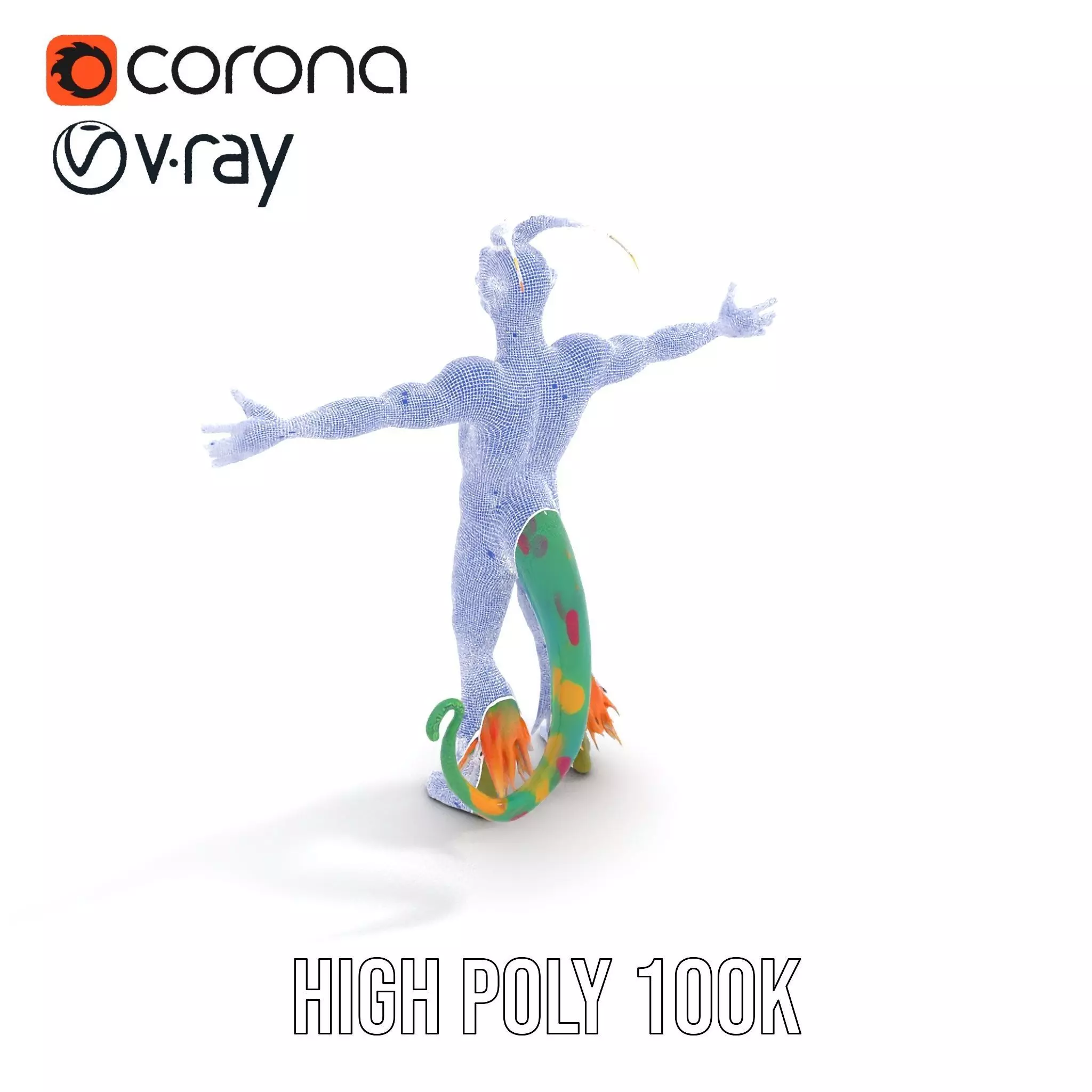 Colorful Cartoon Creature Model Pack with Textured Fur Low-poly 3D model_28