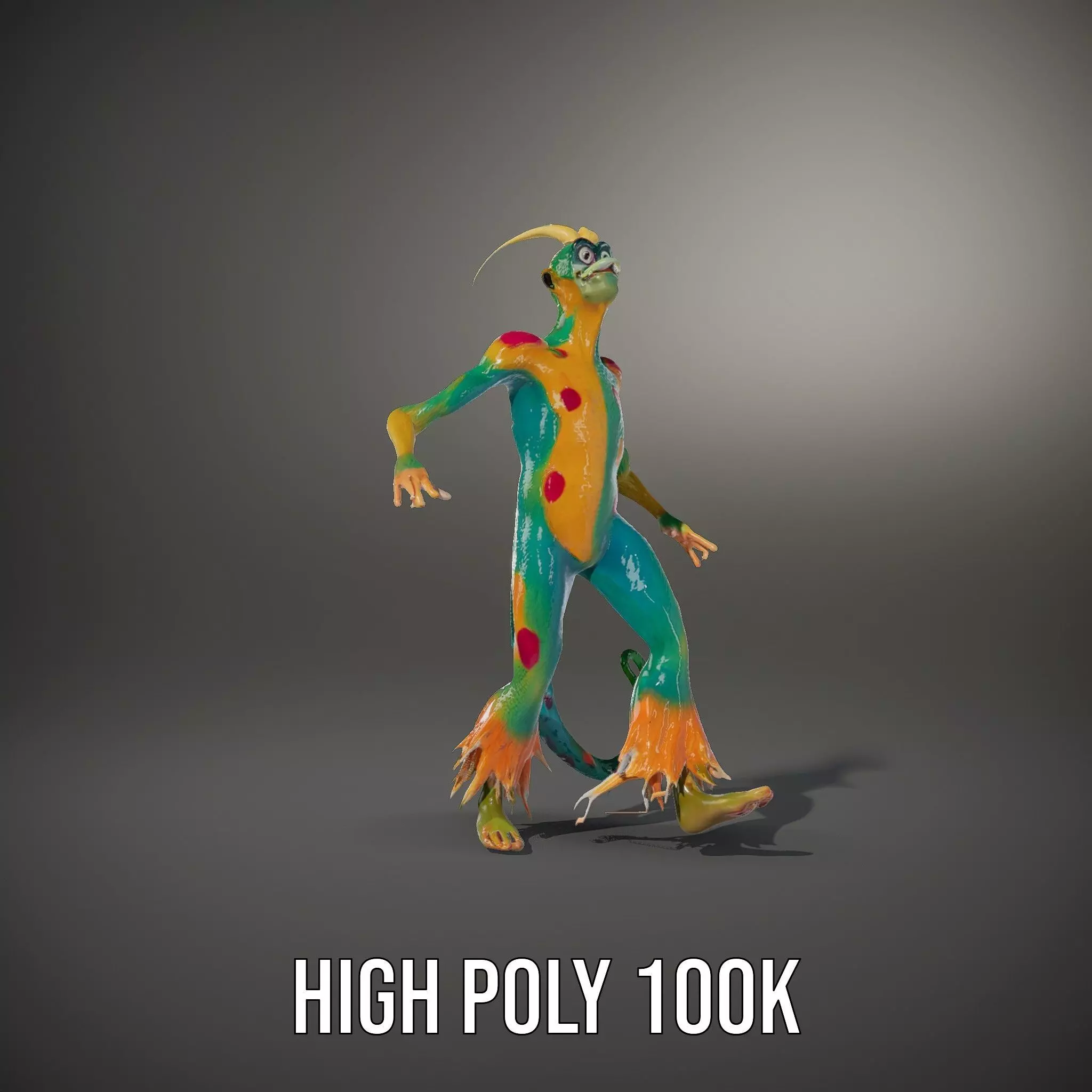 Colorful Cartoon Creature Model Pack with Textured Fur Low-poly 3D model_33