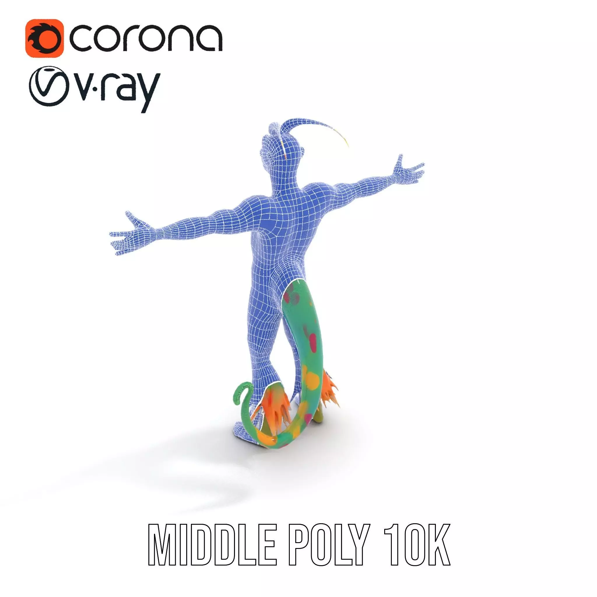 Colorful Cartoon Creature Model Pack with Textured Fur Low-poly 3D model_18