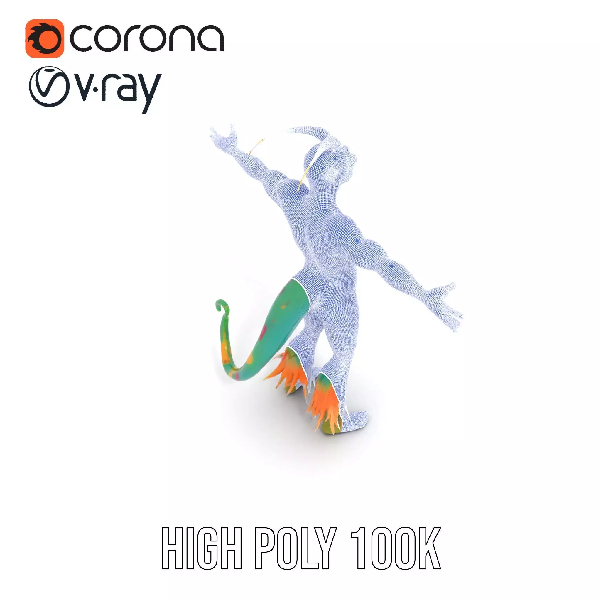 Colorful Cartoon Creature Model Pack with Textured Fur Low-poly 3D model_23