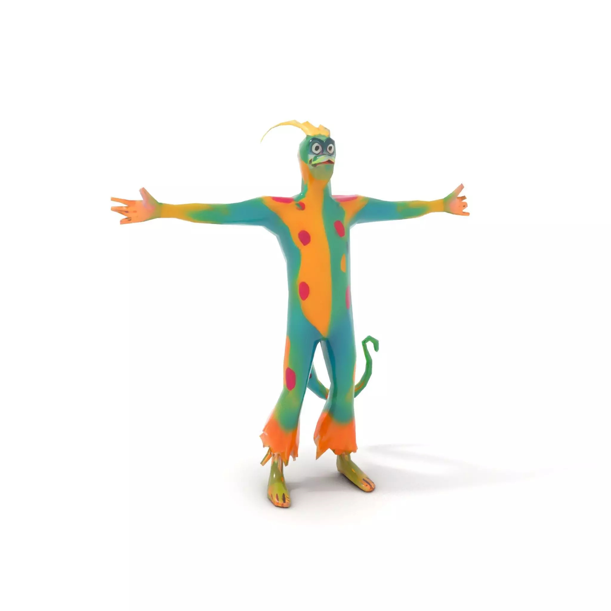 Colorful Cartoon Creature Model Pack with Textured Fur Low-poly 3D model_10