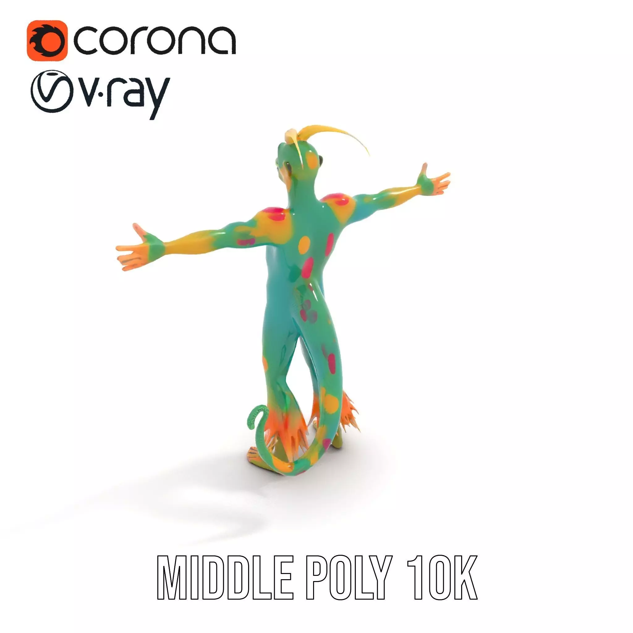 Colorful Cartoon Creature Model Pack with Textured Fur Low-poly 3D model_6