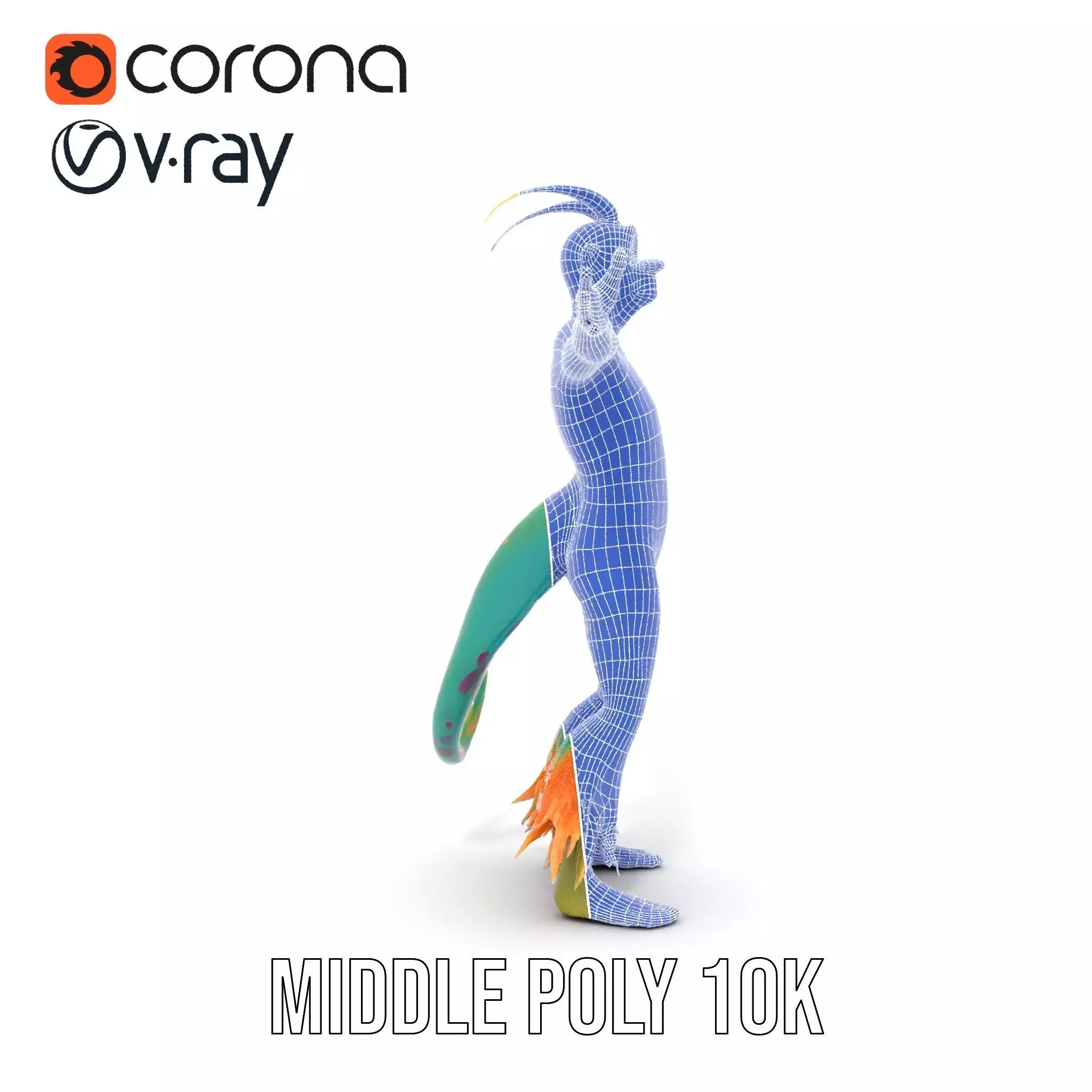 Colorful Cartoon Creature Model Pack with Textured Fur Low-poly 3D model_29