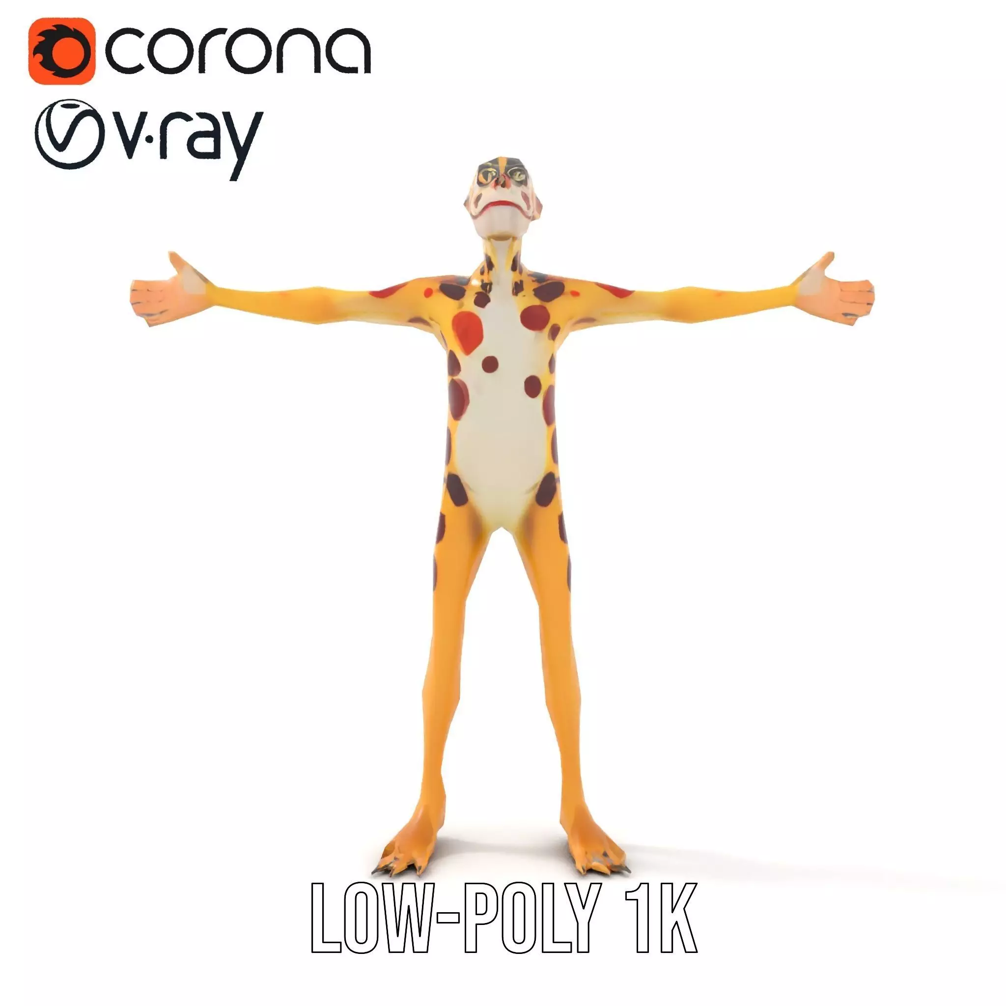 Cartoon Spotted Monkey Character Model Pack for Animation and... Low-poly 3D model_23