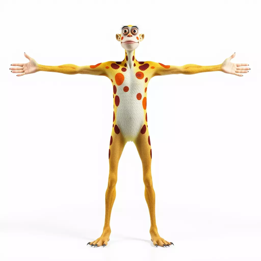 Cartoon Spotted Monkey Character Model Pack for Animation and... Low-poly 3D model_3