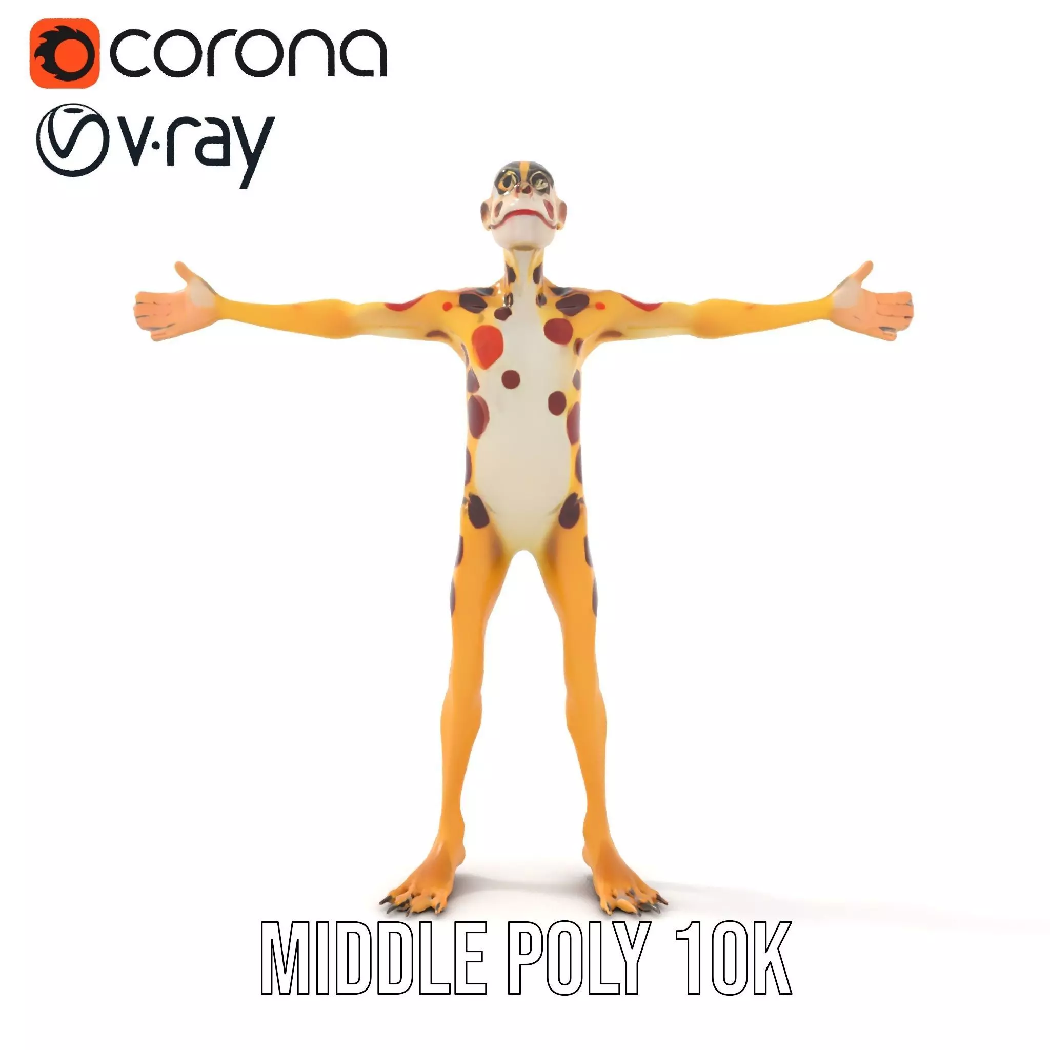 Cartoon Spotted Monkey Character Model Pack for Animation and... Low-poly 3D model_27