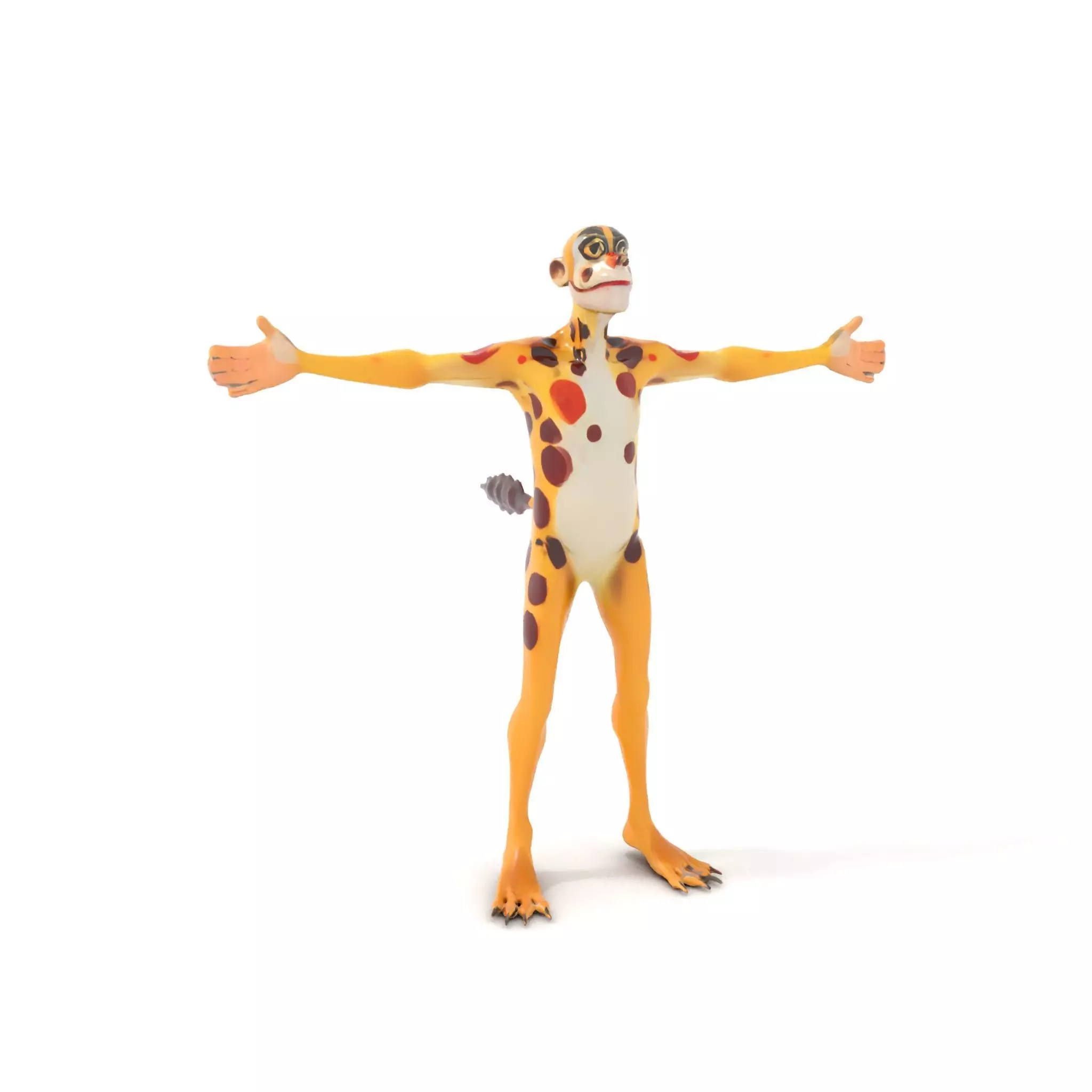 Cartoon Spotted Monkey Character Model Pack for Animation and... Low-poly 3D model_11