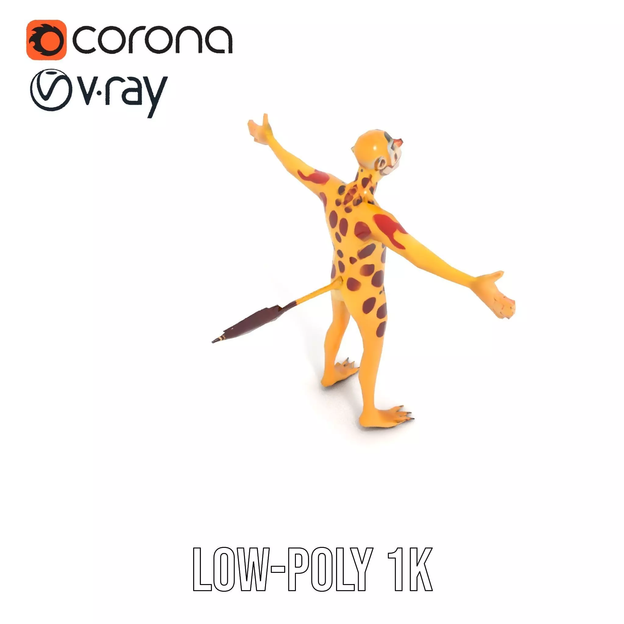 Cartoon Spotted Monkey Character Model Pack for Animation and... Low-poly 3D model_8