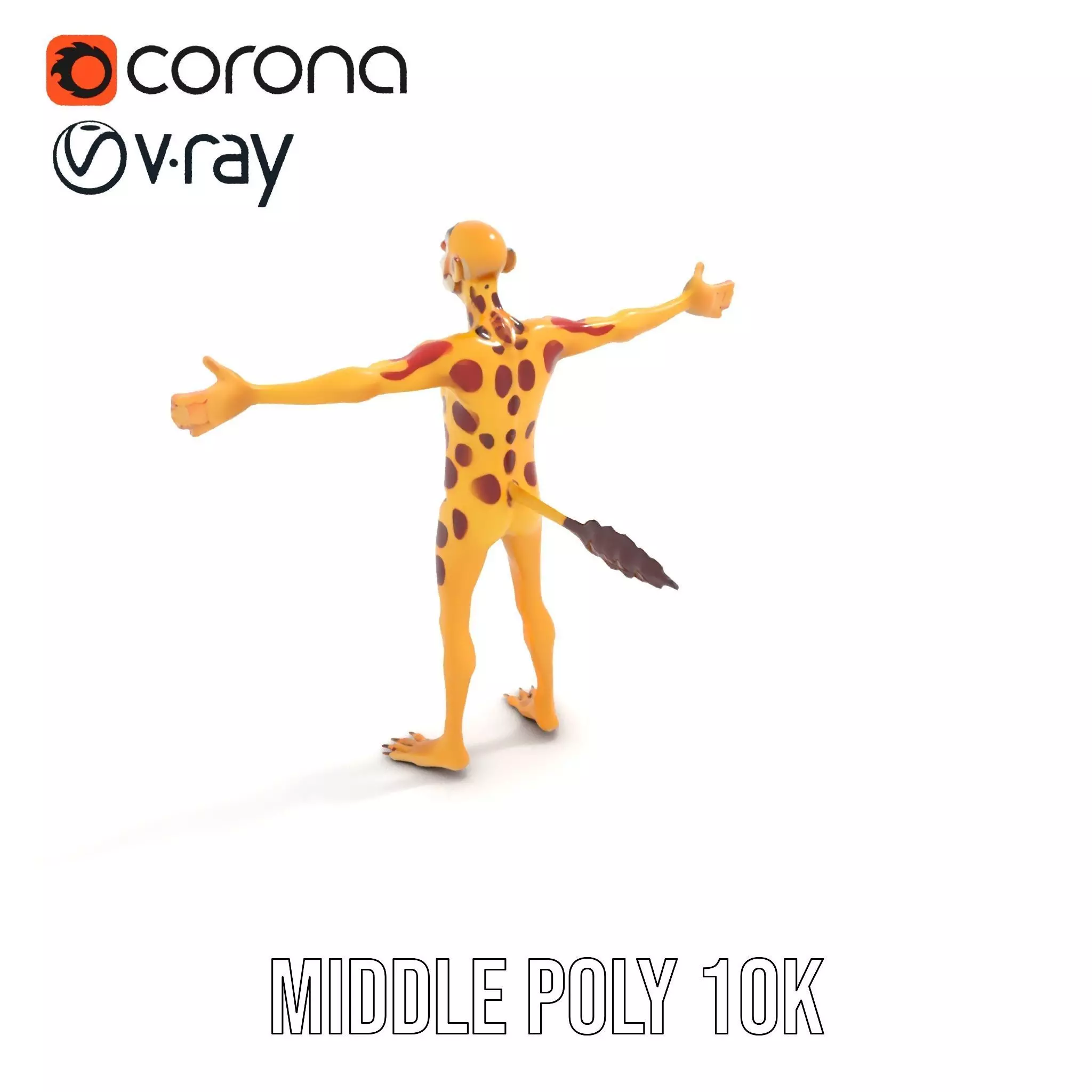 Cartoon Spotted Monkey Character Model Pack for Animation and... Low-poly 3D model_19