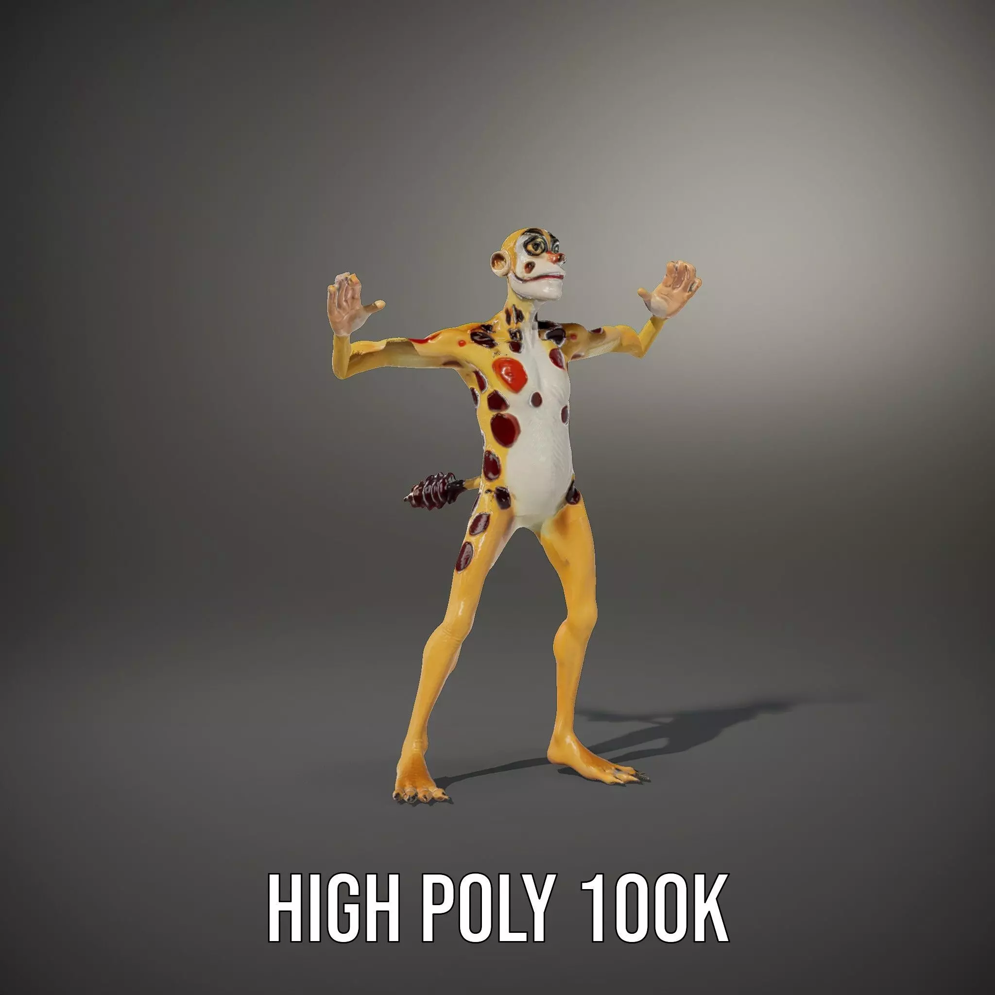 Cartoon Spotted Monkey Character Model Pack for Animation and... Low-poly 3D model_35