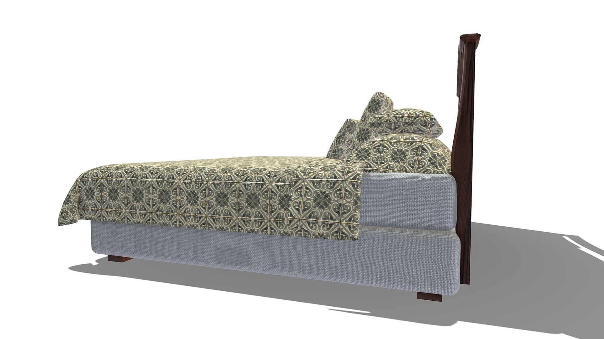 Kingsize Bed Low-poly 3D model_14