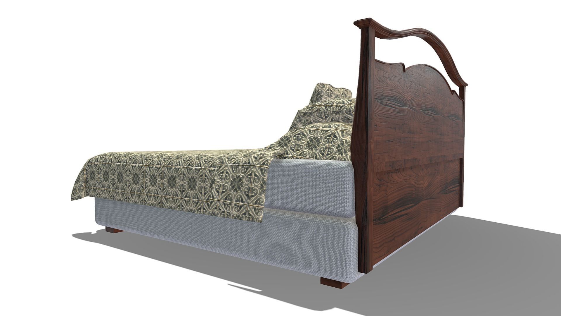 Kingsize Bed Low-poly 3D model_15