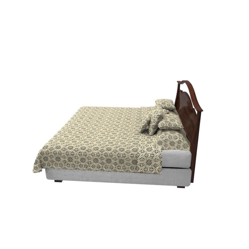 Kingsize Bed Low-poly 3D model_21