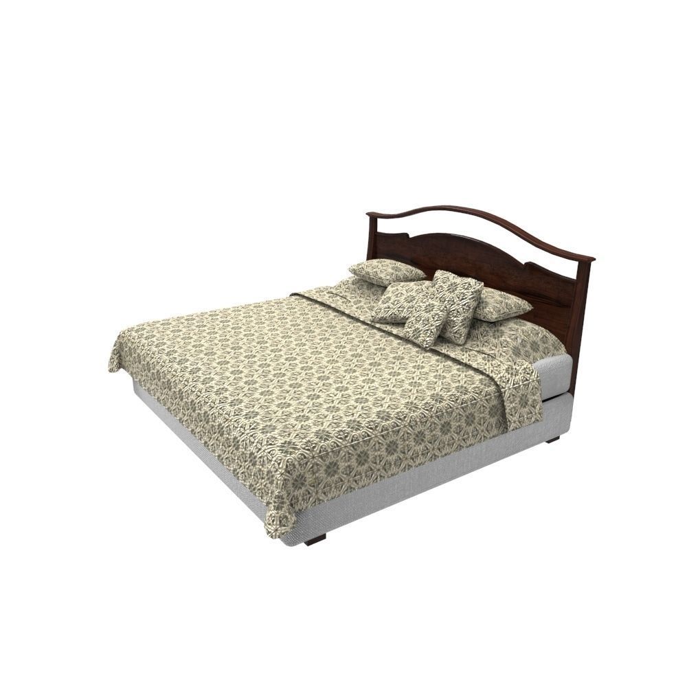 Kingsize Bed Low-poly 3D model_19