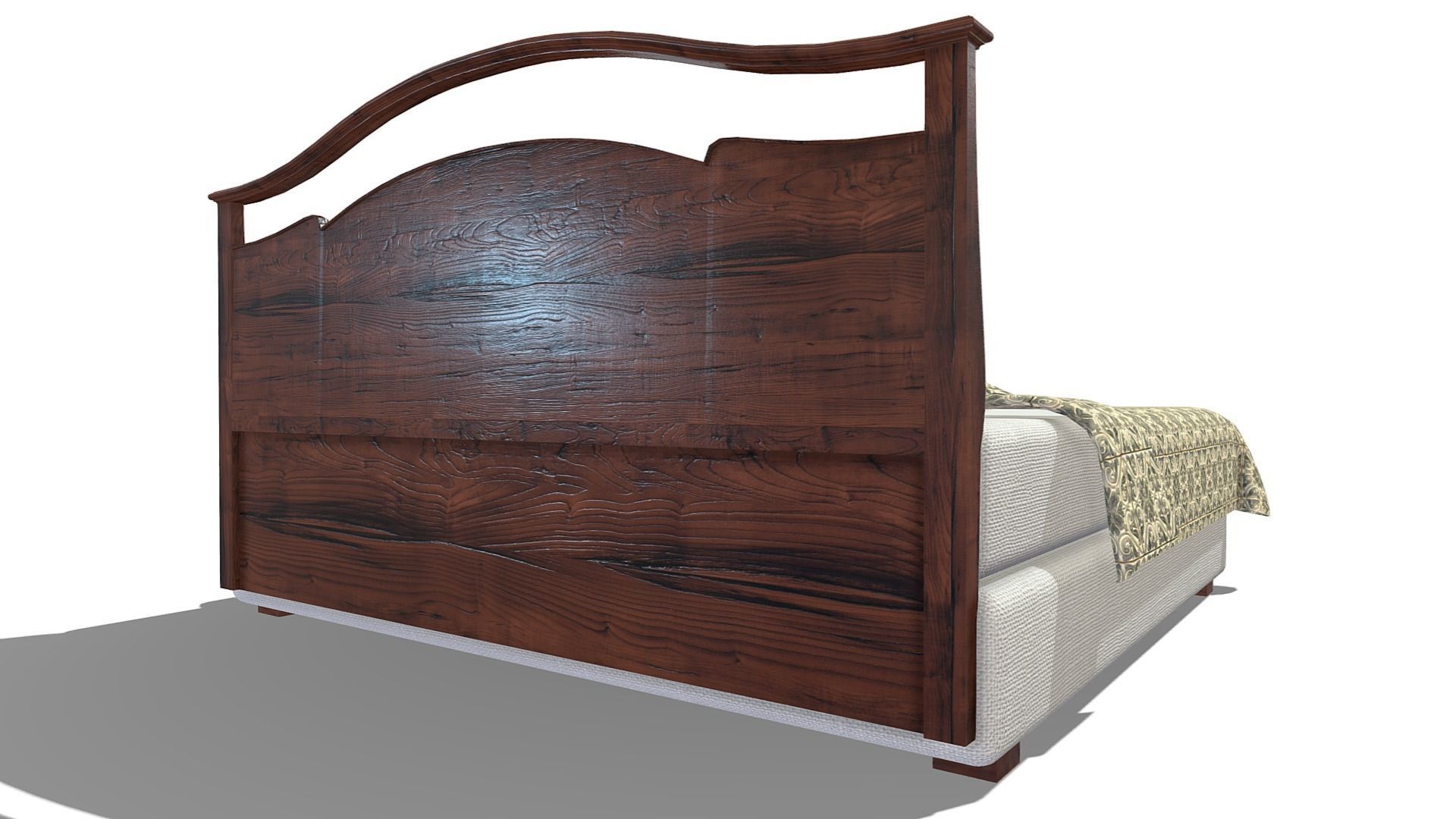 Kingsize Bed Low-poly 3D model_1