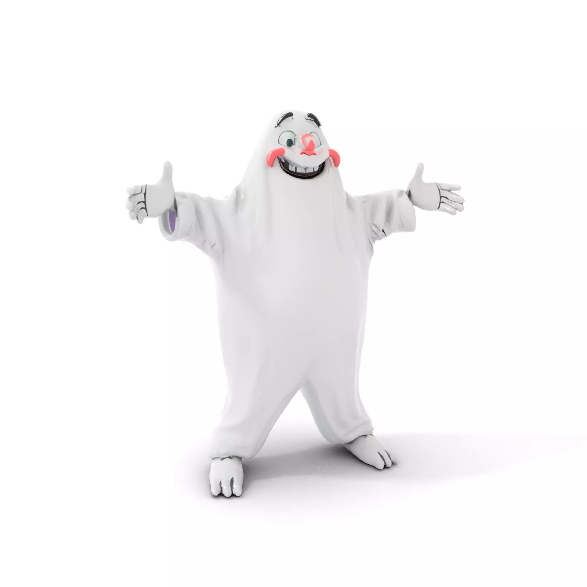 Friendly Ghost Character Model  Rigged and Animated Low-poly 3D model_7