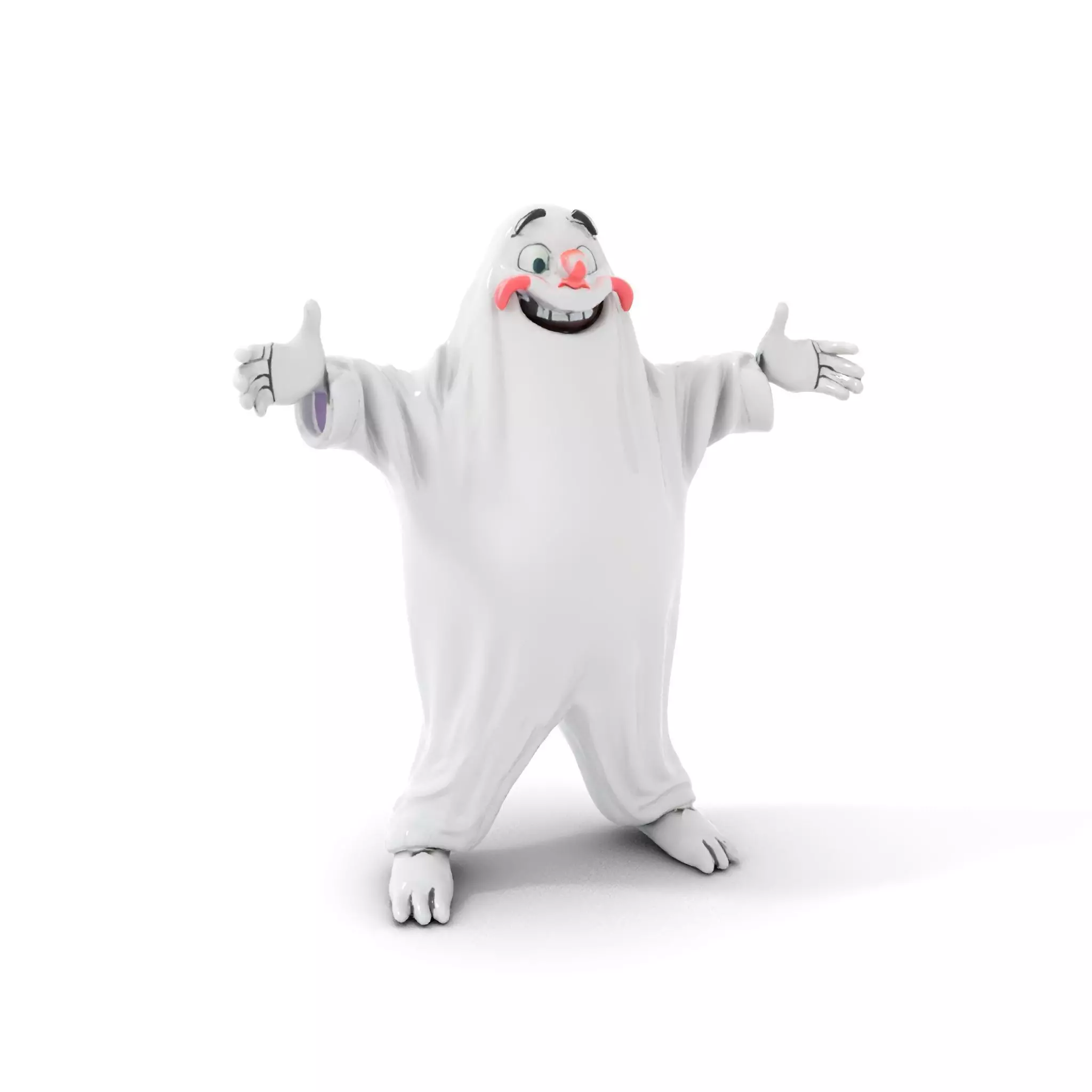 Friendly Ghost Character Model  Rigged and Animated Low-poly 3D model_0