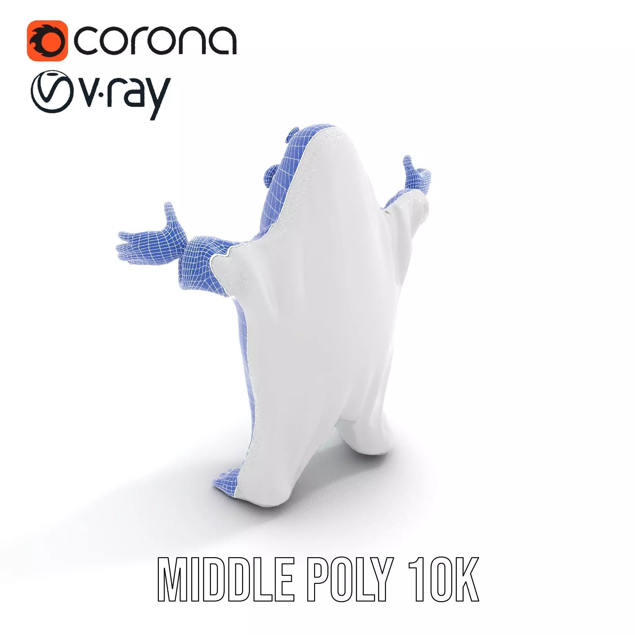 Friendly Ghost Character Model  Rigged and Animated Low-poly 3D model_27