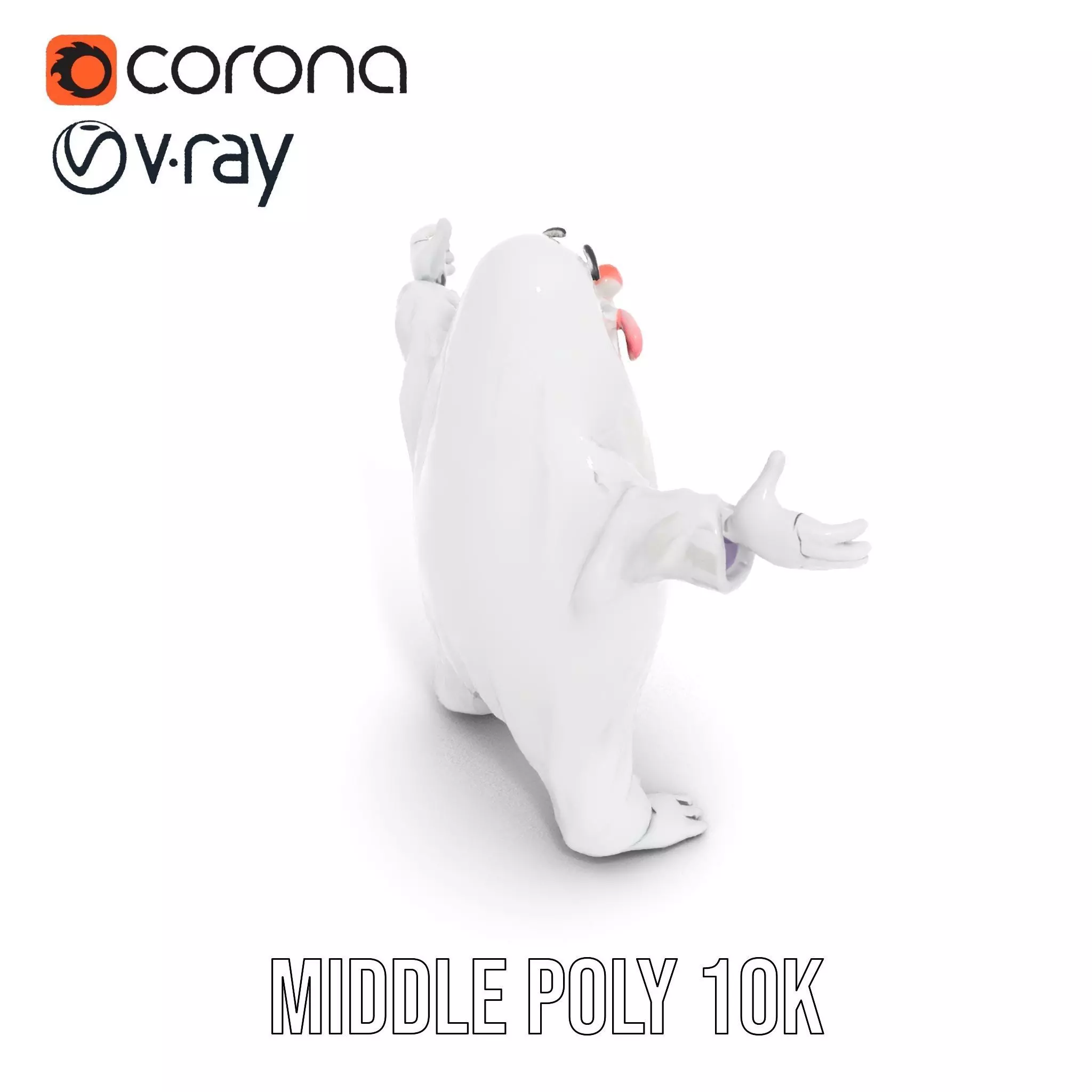 Friendly Ghost Character Model  Rigged and Animated Low-poly 3D model_13
