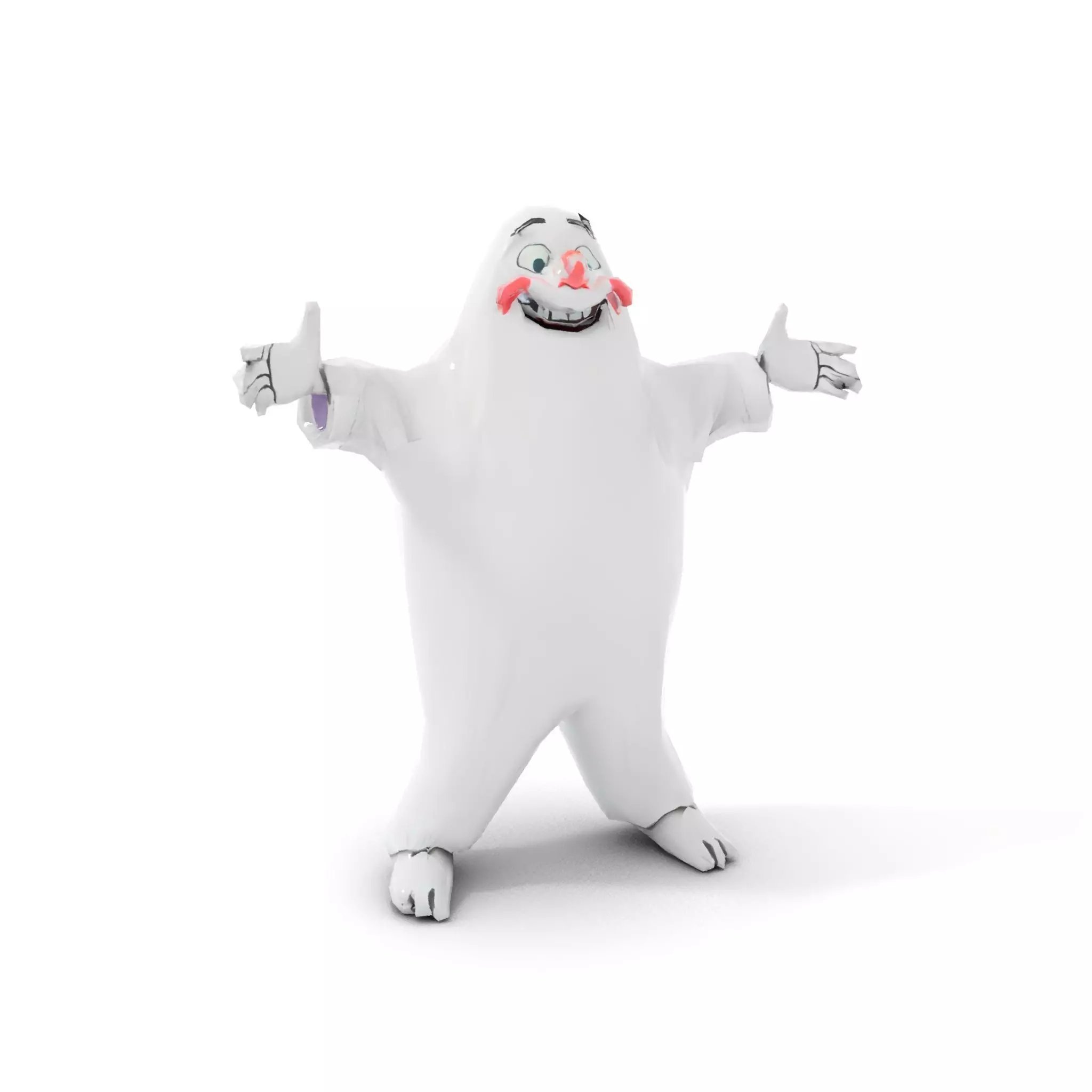 Friendly Ghost Character Model  Rigged and Animated Low-poly 3D model_28