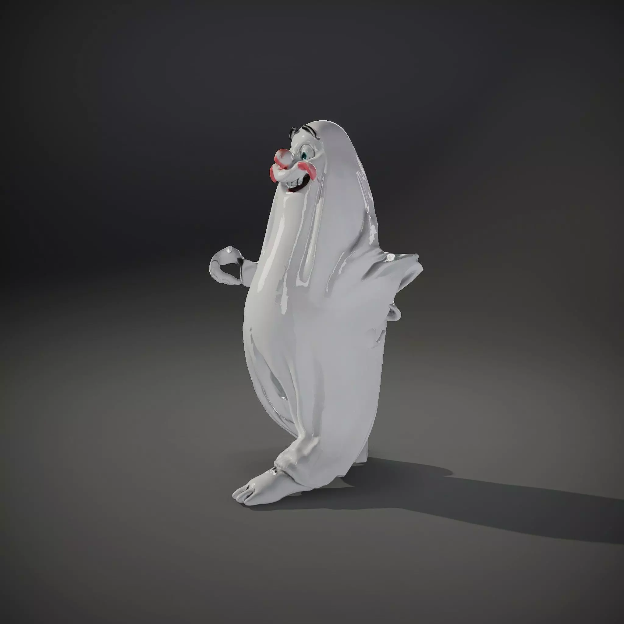 Friendly Ghost Character Model  Rigged and Animated Low-poly 3D model_35