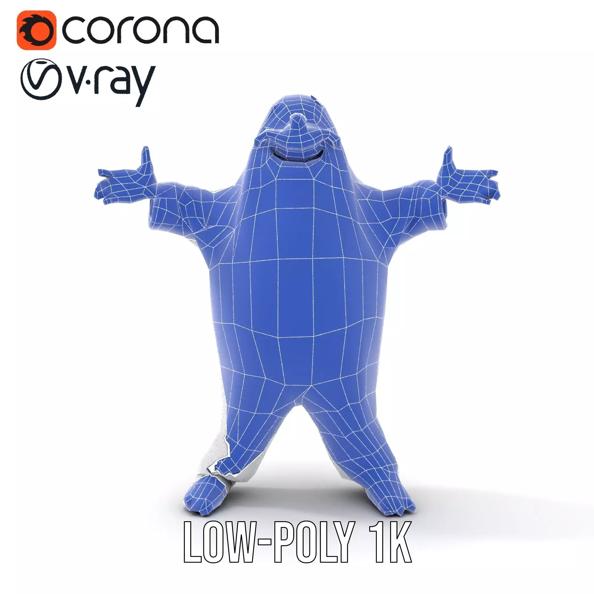 Friendly Ghost Character Model  Rigged and Animated Low-poly 3D model_25