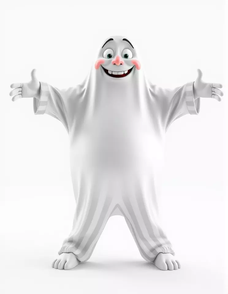 Friendly Ghost Character Model  Rigged and Animated Low-poly 3D model_3