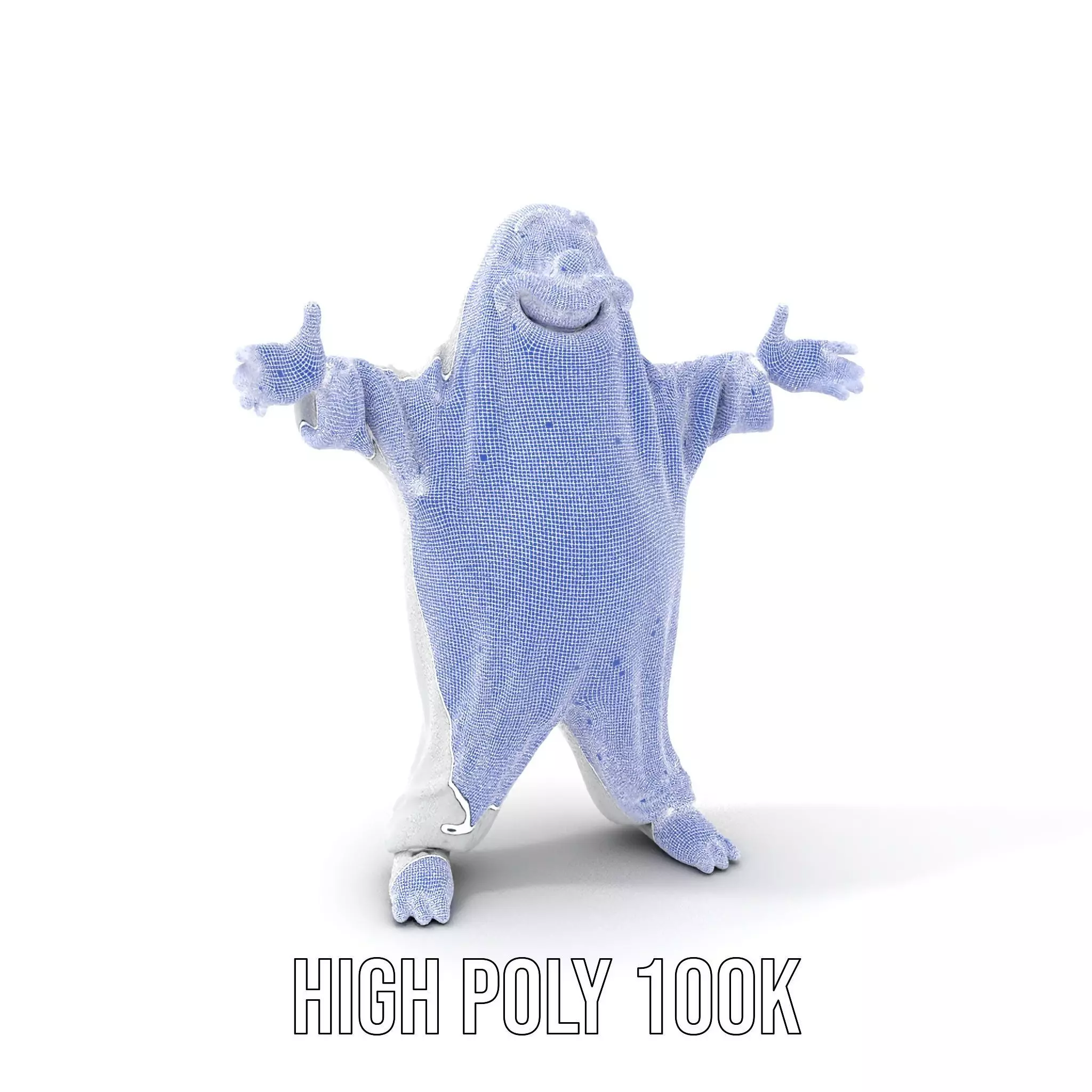 Friendly Ghost Character Model  Rigged and Animated Low-poly 3D model_5
