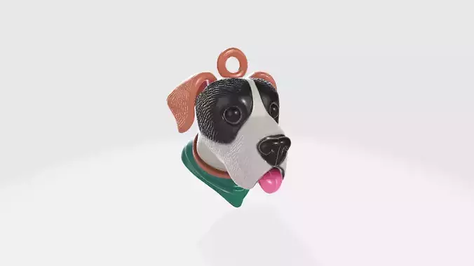 Saint Bernard Dog Head Keychain Cute 3D Pet Lover Accessory