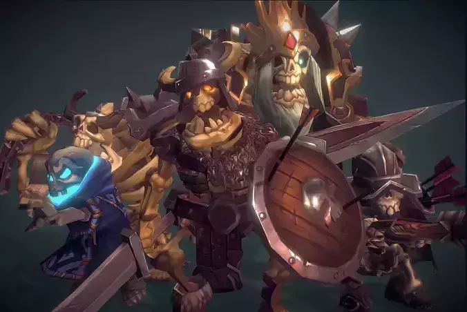 Skeleton Crew Low Poly Hand Painted