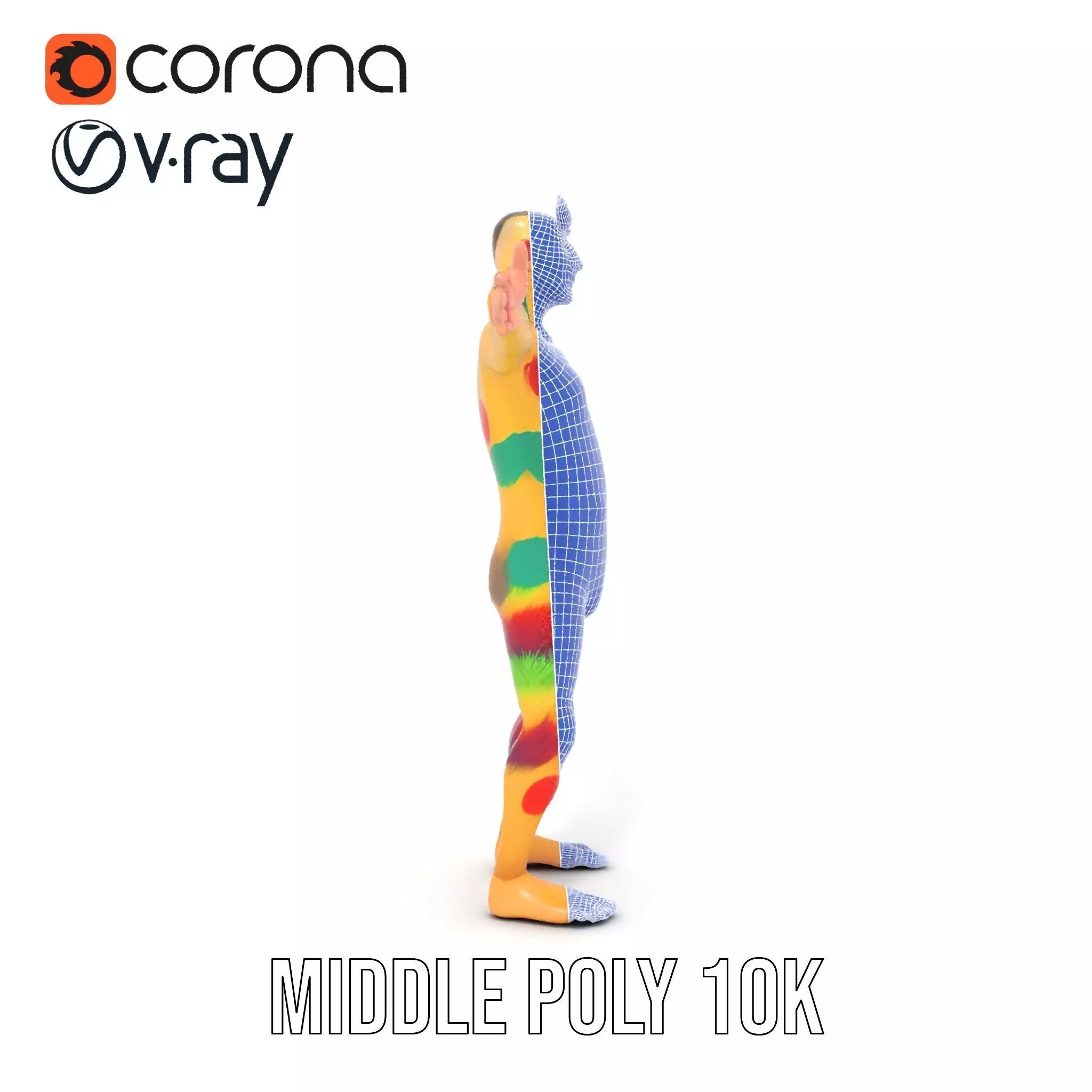 Colorful Monster Character Model Pack with Fur and Horns Low-poly 3D model_31