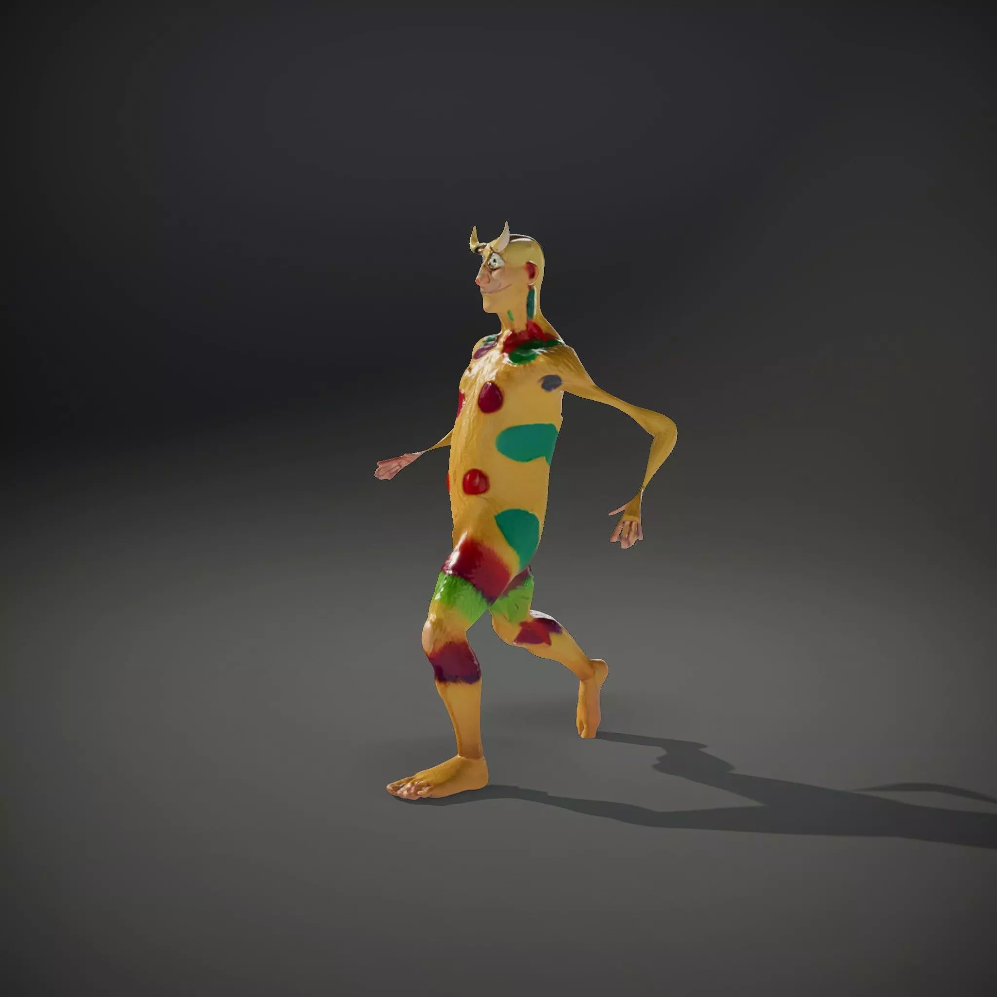 Colorful Monster Character Model Pack with Fur and Horns Low-poly 3D model_35
