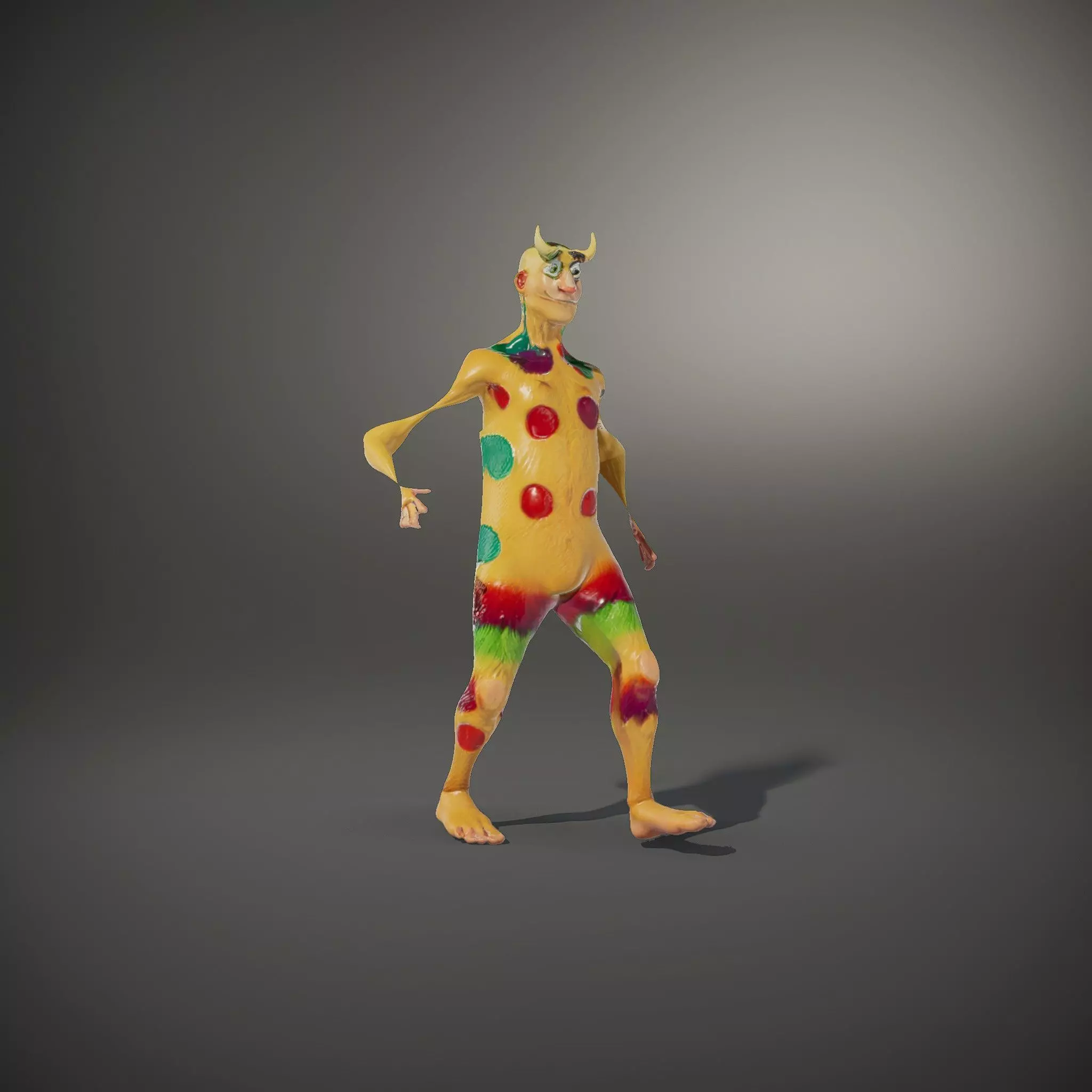 Colorful Monster Character Model Pack with Fur and Horns Low-poly 3D model_34