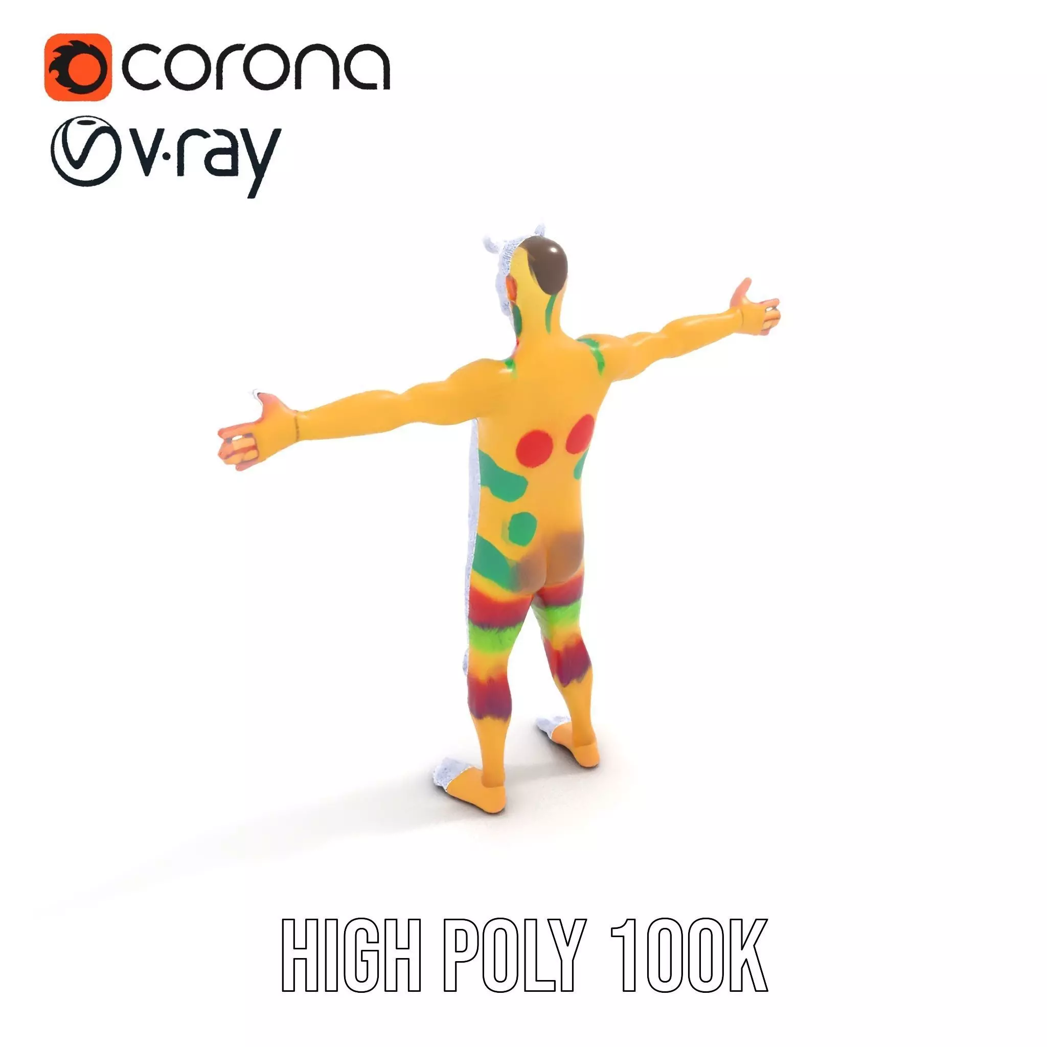 Colorful Monster Character Model Pack with Fur and Horns Low-poly 3D model_24