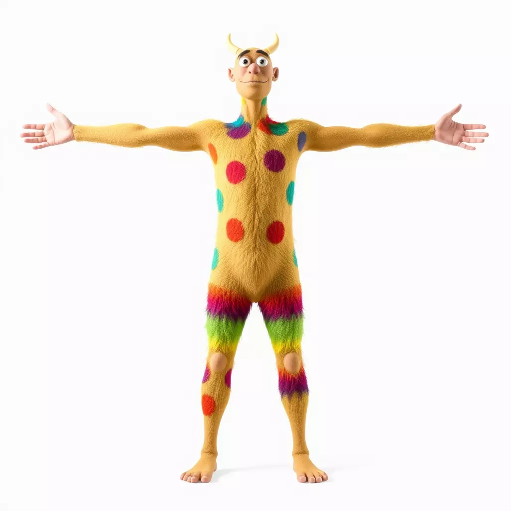 Colorful Monster Character Model Pack with Fur and Horns Low-poly 3D model_3