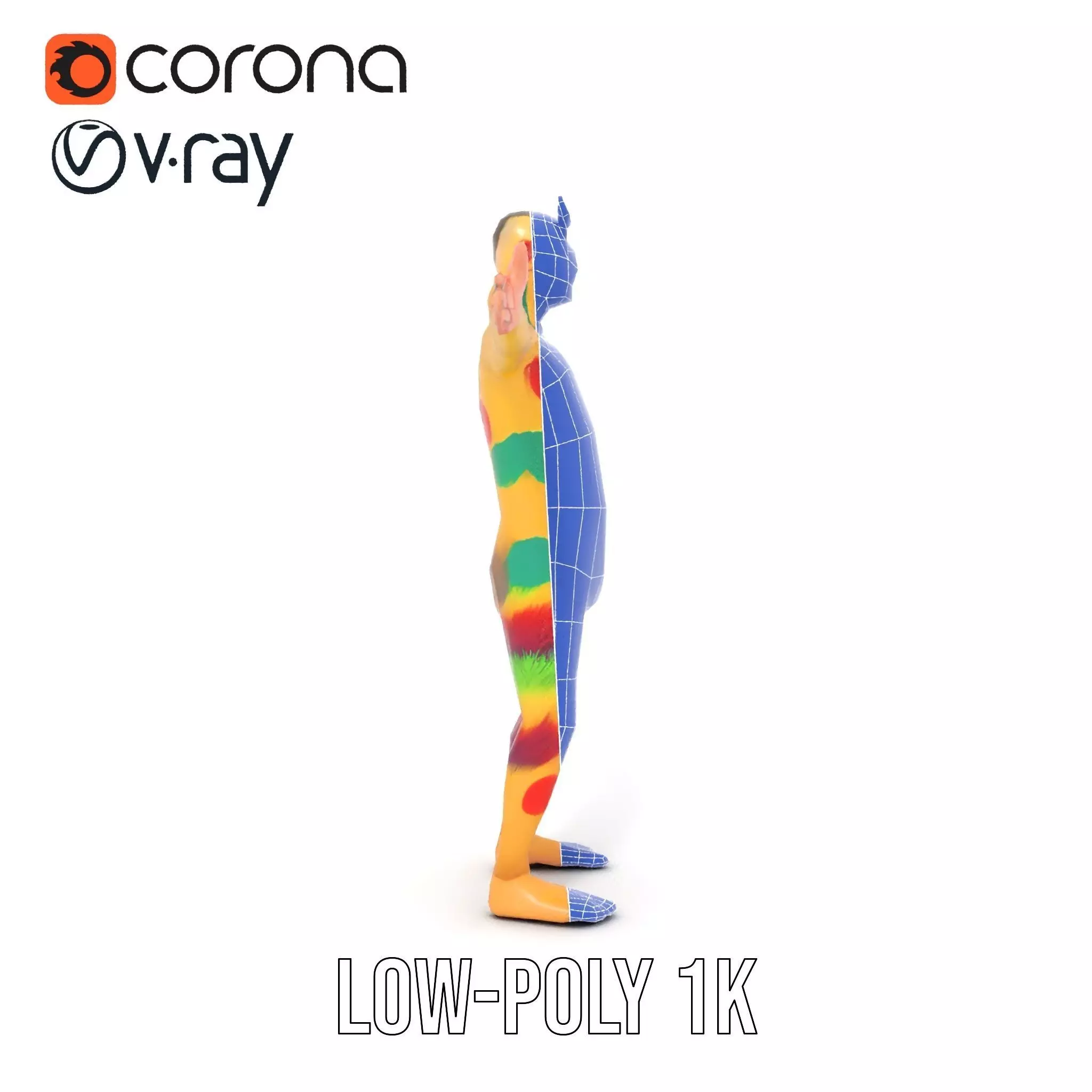 Colorful Monster Character Model Pack with Fur and Horns Low-poly 3D model_32