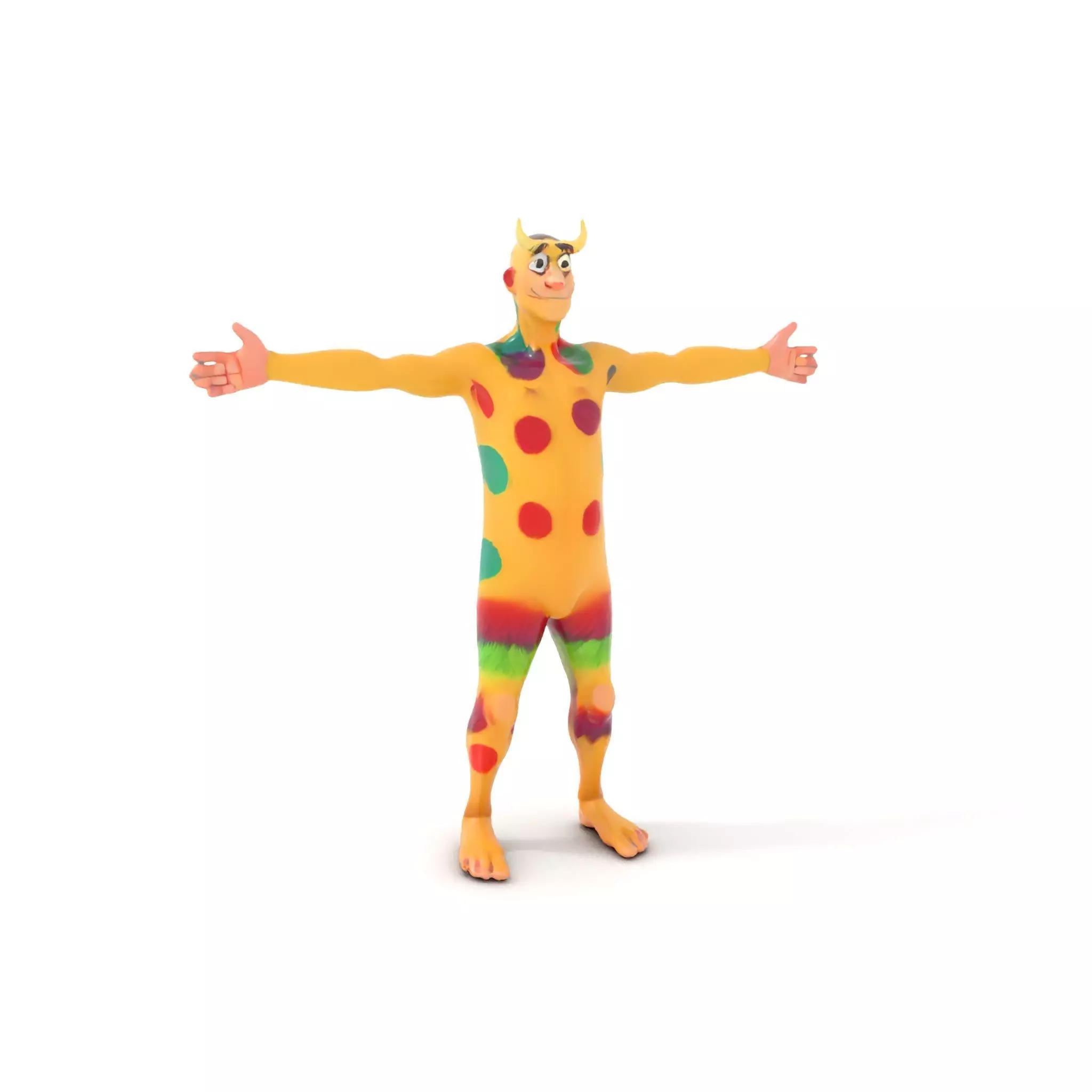 Colorful Monster Character Model Pack with Fur and Horns Low-poly 3D model_0