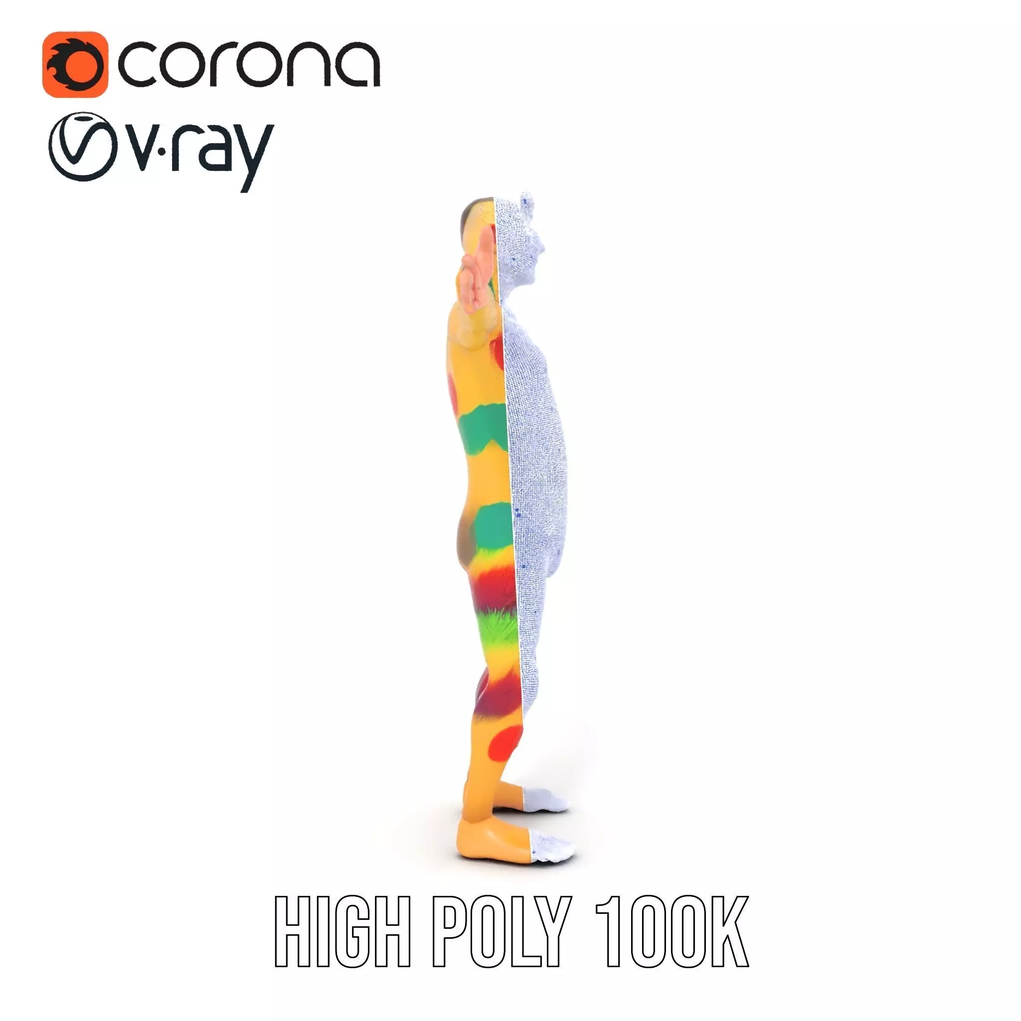 Colorful Monster Character Model Pack with Fur and Horns Low-poly 3D model_33