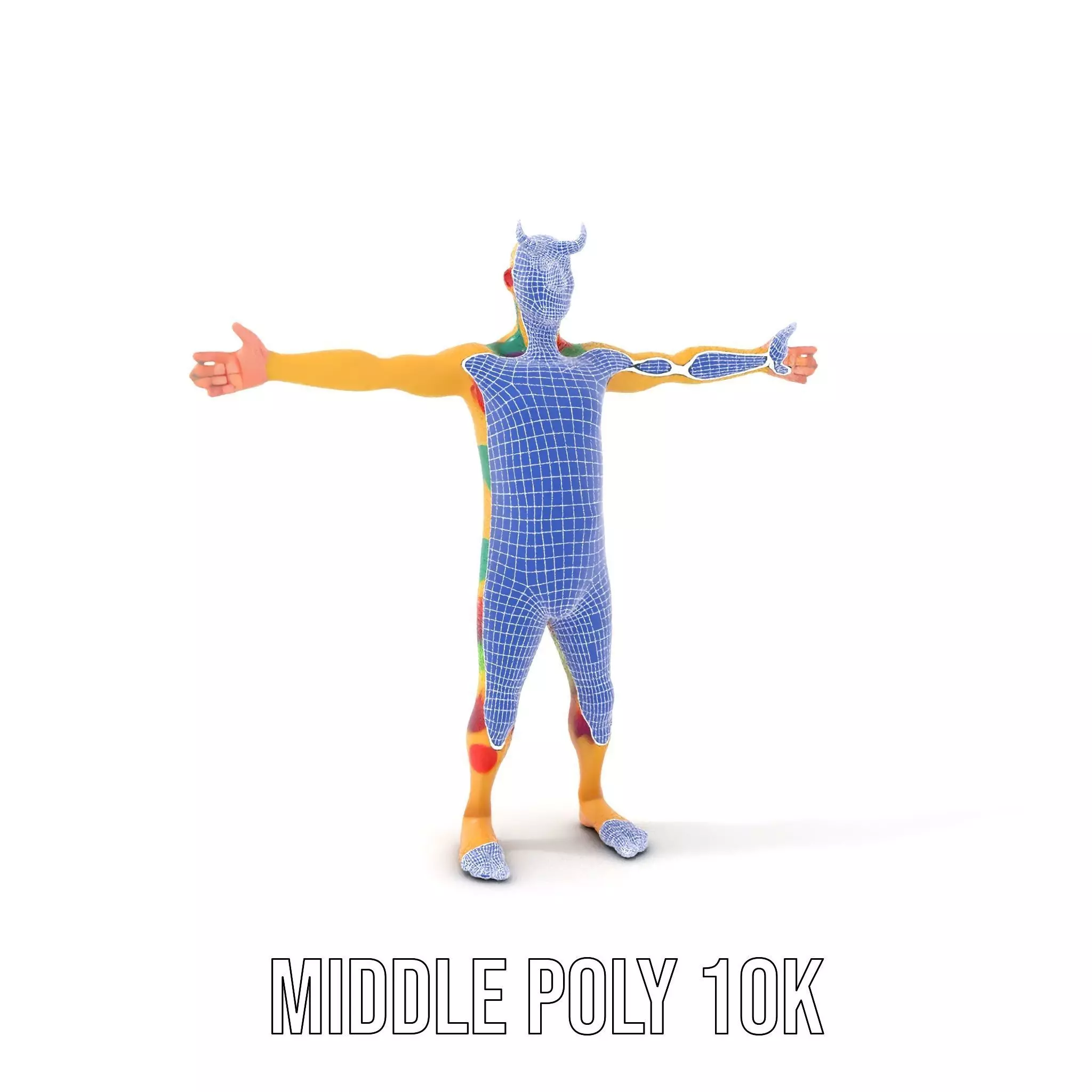 Colorful Monster Character Model Pack with Fur and Horns Low-poly 3D model_17