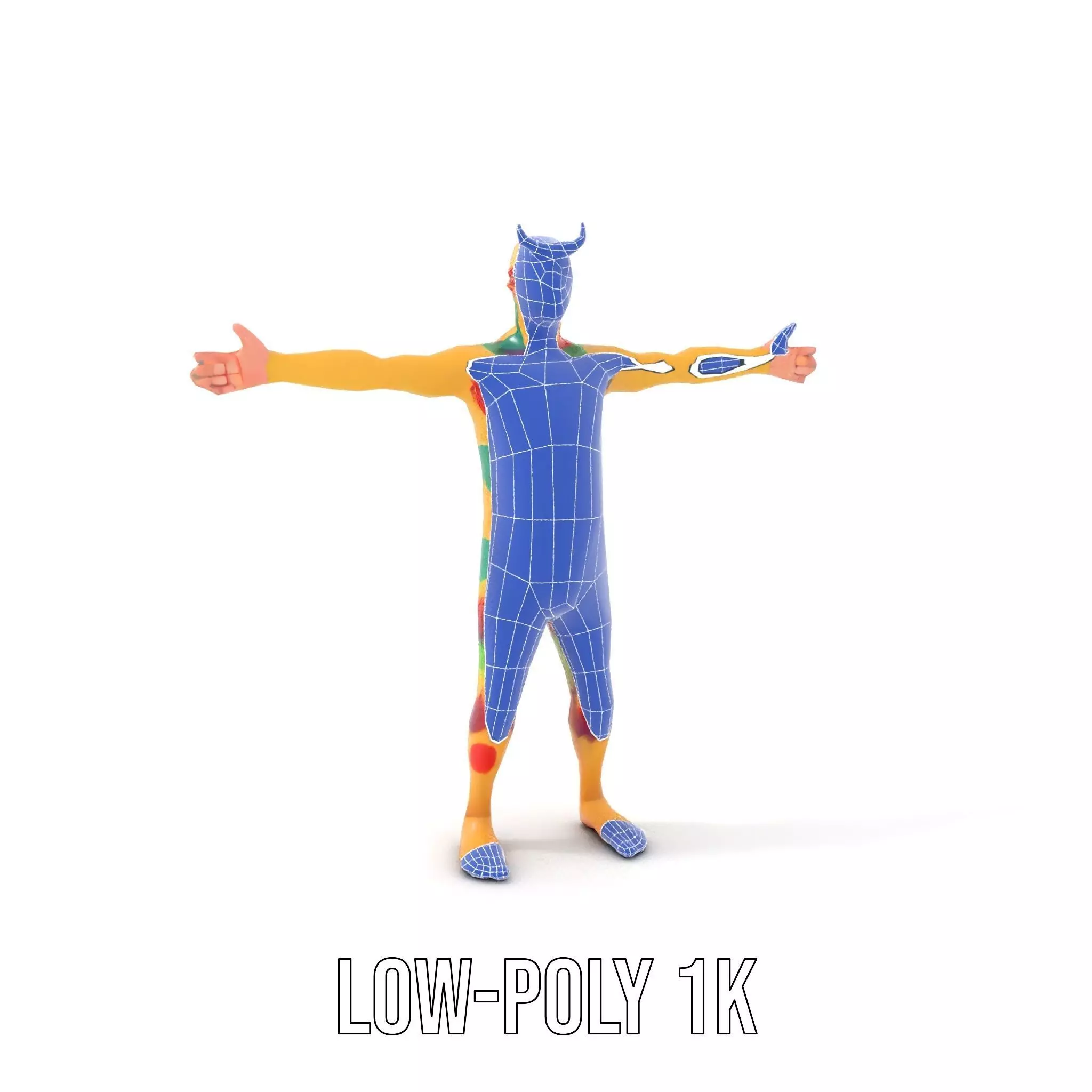 Colorful Monster Character Model Pack with Fur and Horns Low-poly 3D model_21