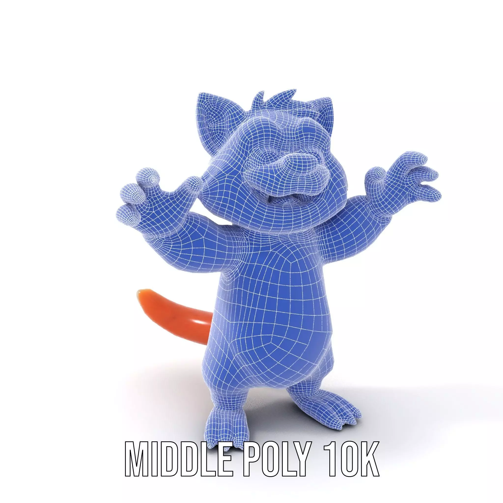 Fluffy Orange Cat Rigged and Animated Character Model Low-poly 3D model_12
