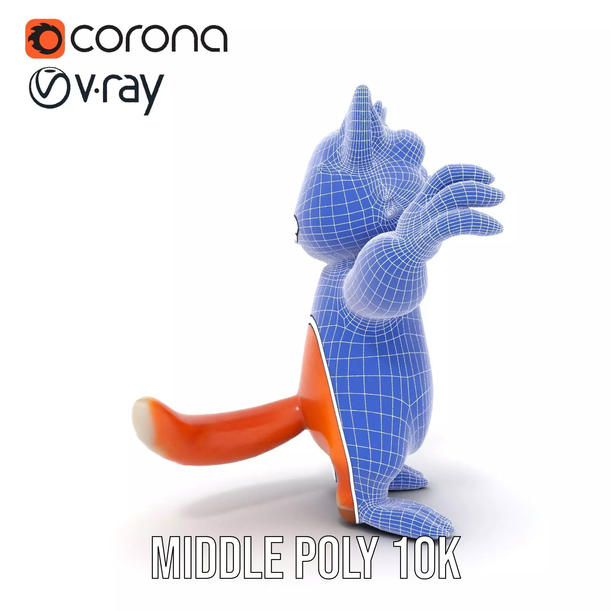 Fluffy Orange Cat Rigged and Animated Character Model Low-poly 3D model_29